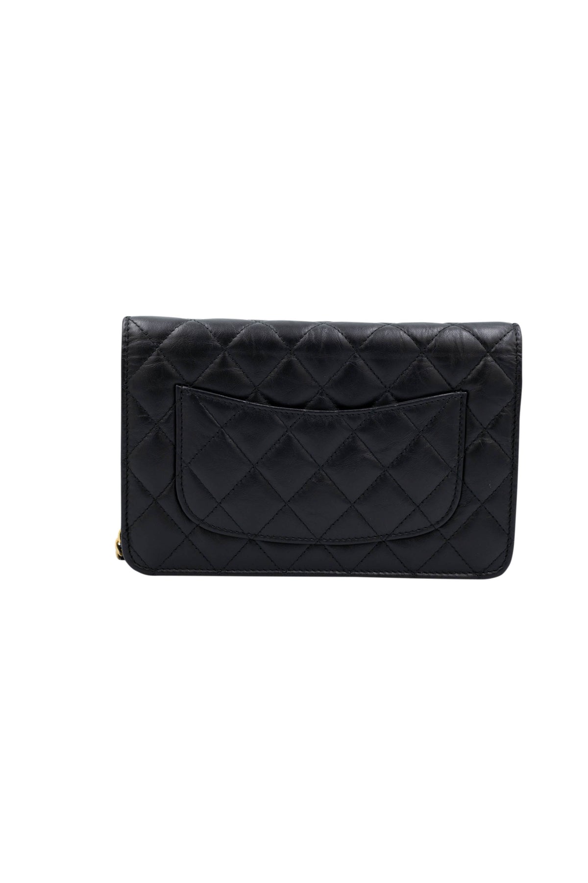 Chanel Black Paris Charms Reissue Wallet on A Chain