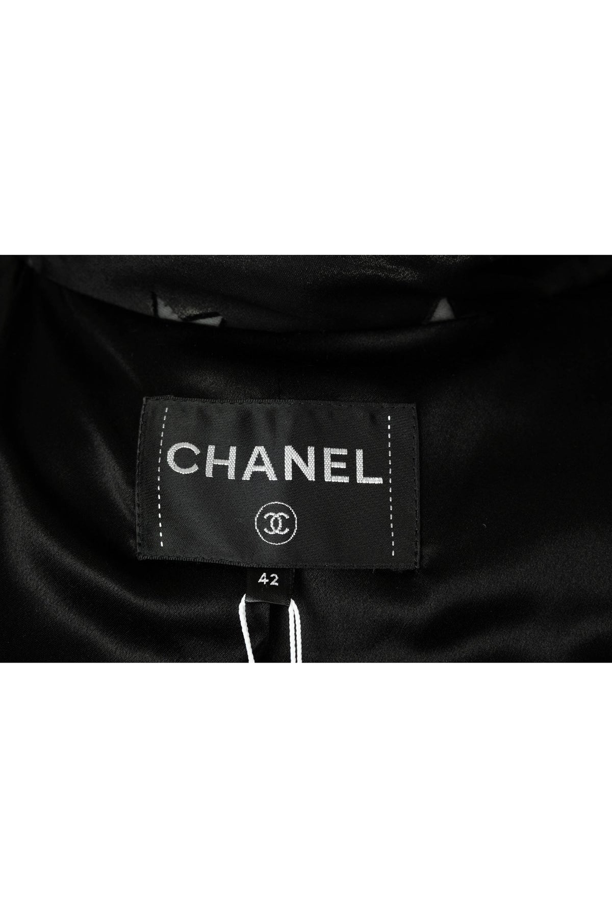 Chanel Black Silver CC in Star Maxi Quilted Coat Marseille 2024 Look 69 Size 42