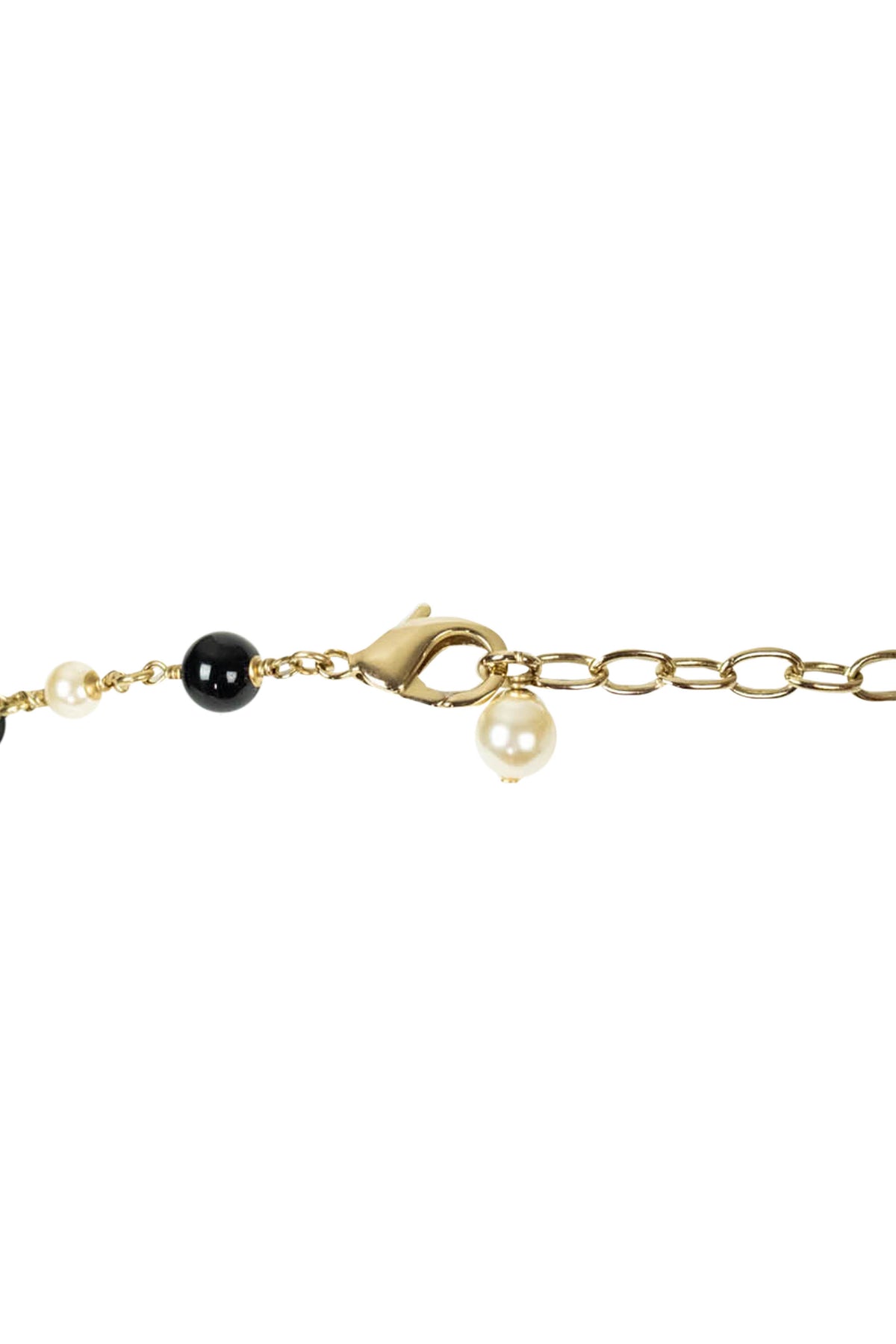Chanel Gold Tone Black Pearl Crystal Starburst CC Sautoir Necklace 2019