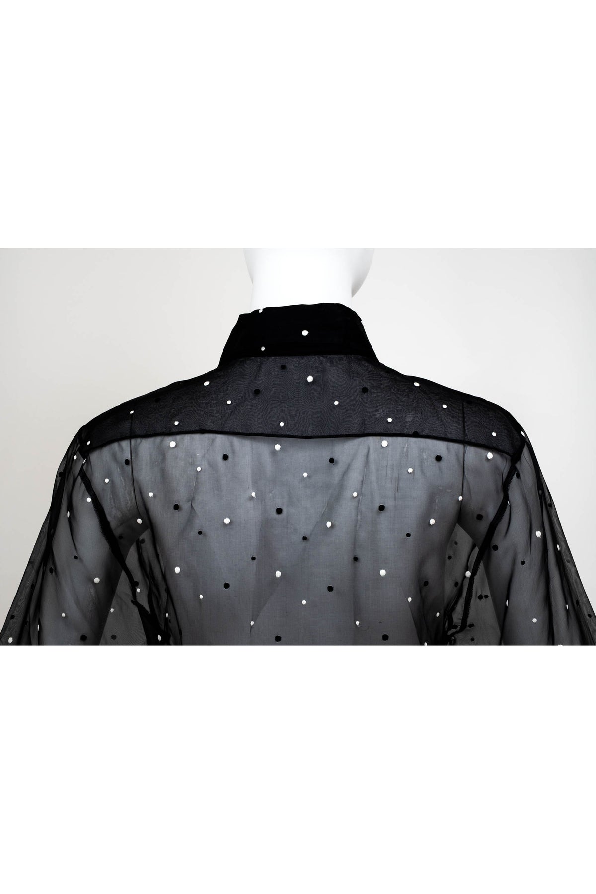 Dior Black with White Polka Dot Organza Shirt Cami Size 4