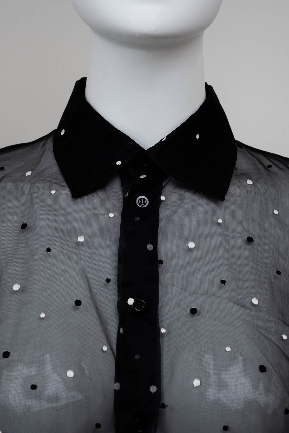Dior Black with White Polka Dot Organza Shirt Cami Size 4