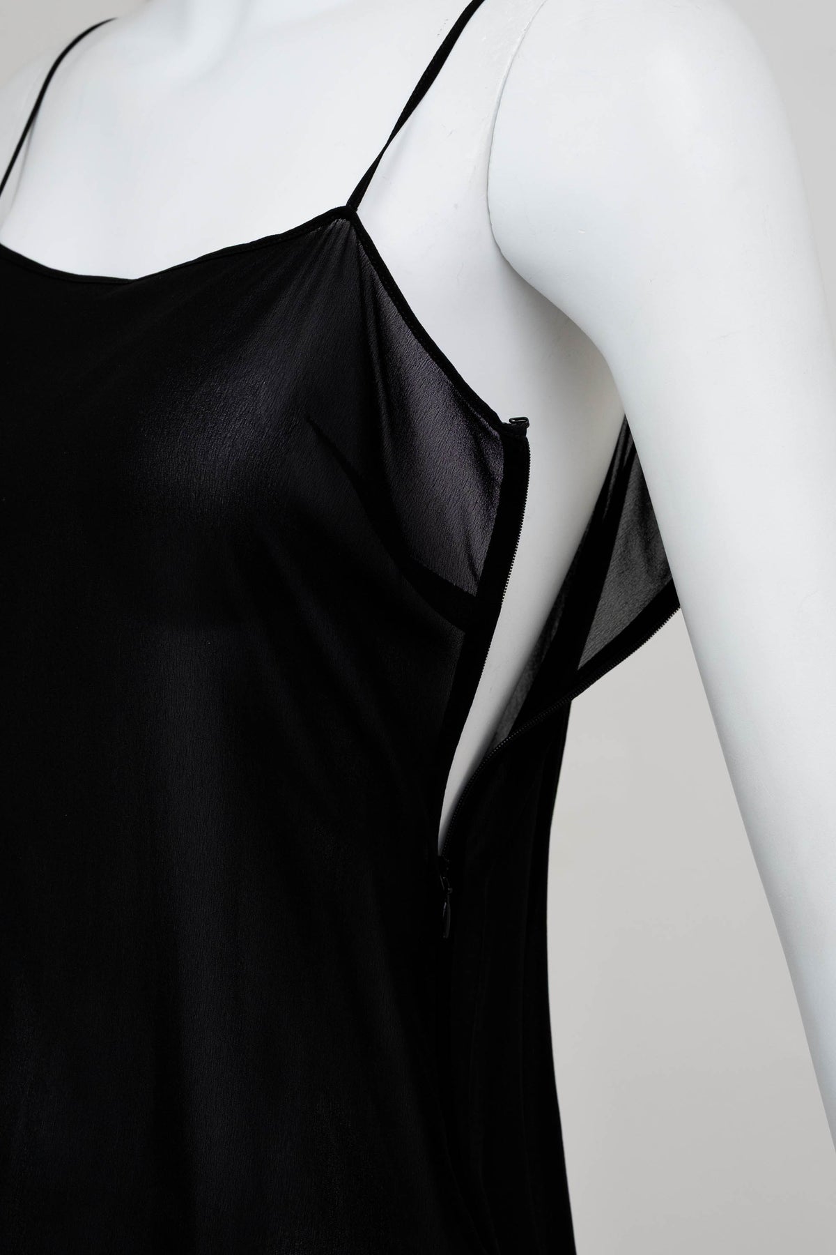 Dior Black with White Polka Dot Organza Shirt Cami Size 4