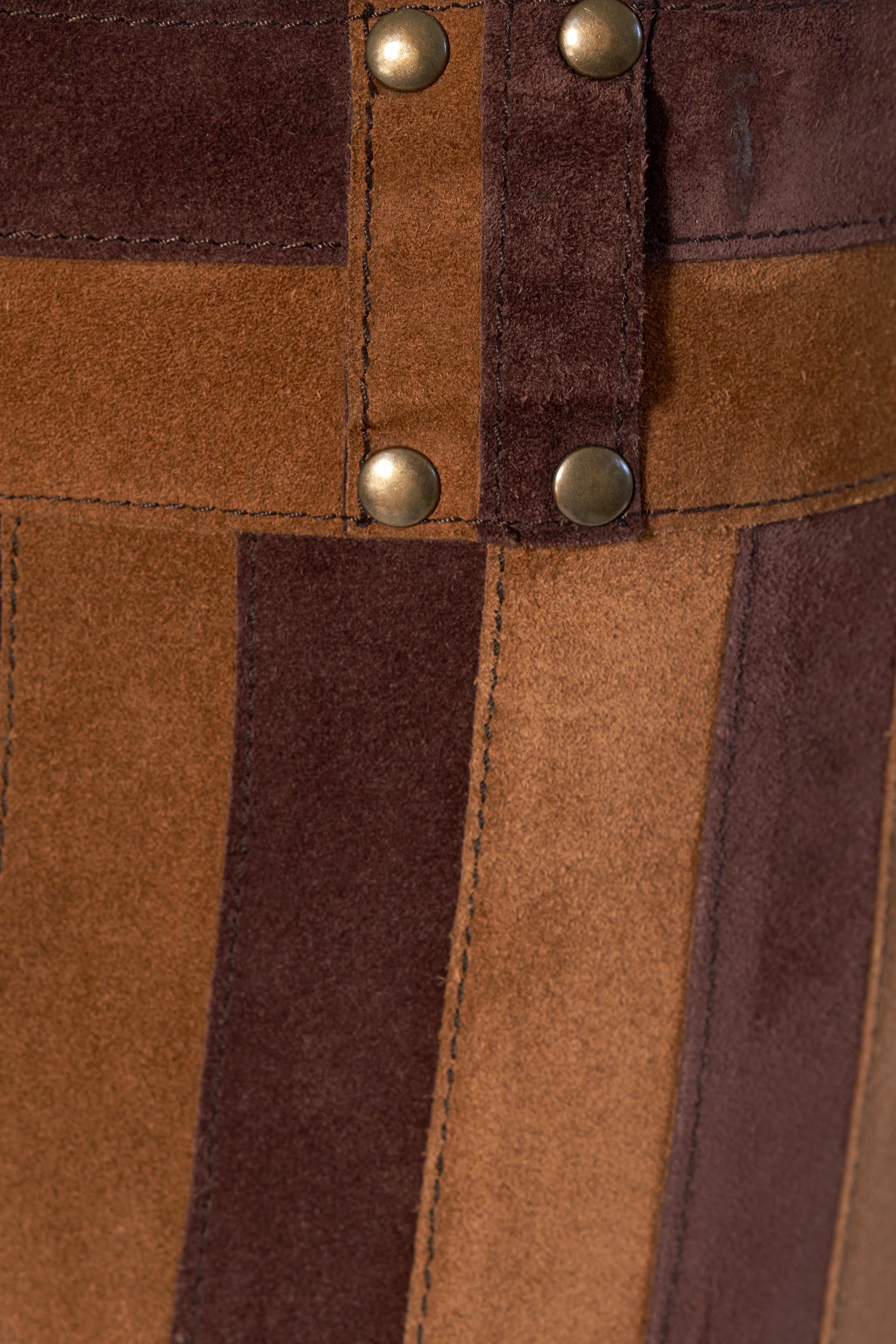 Dolce & Gabbana Vintage Brown Suede Vertical Striped Pants