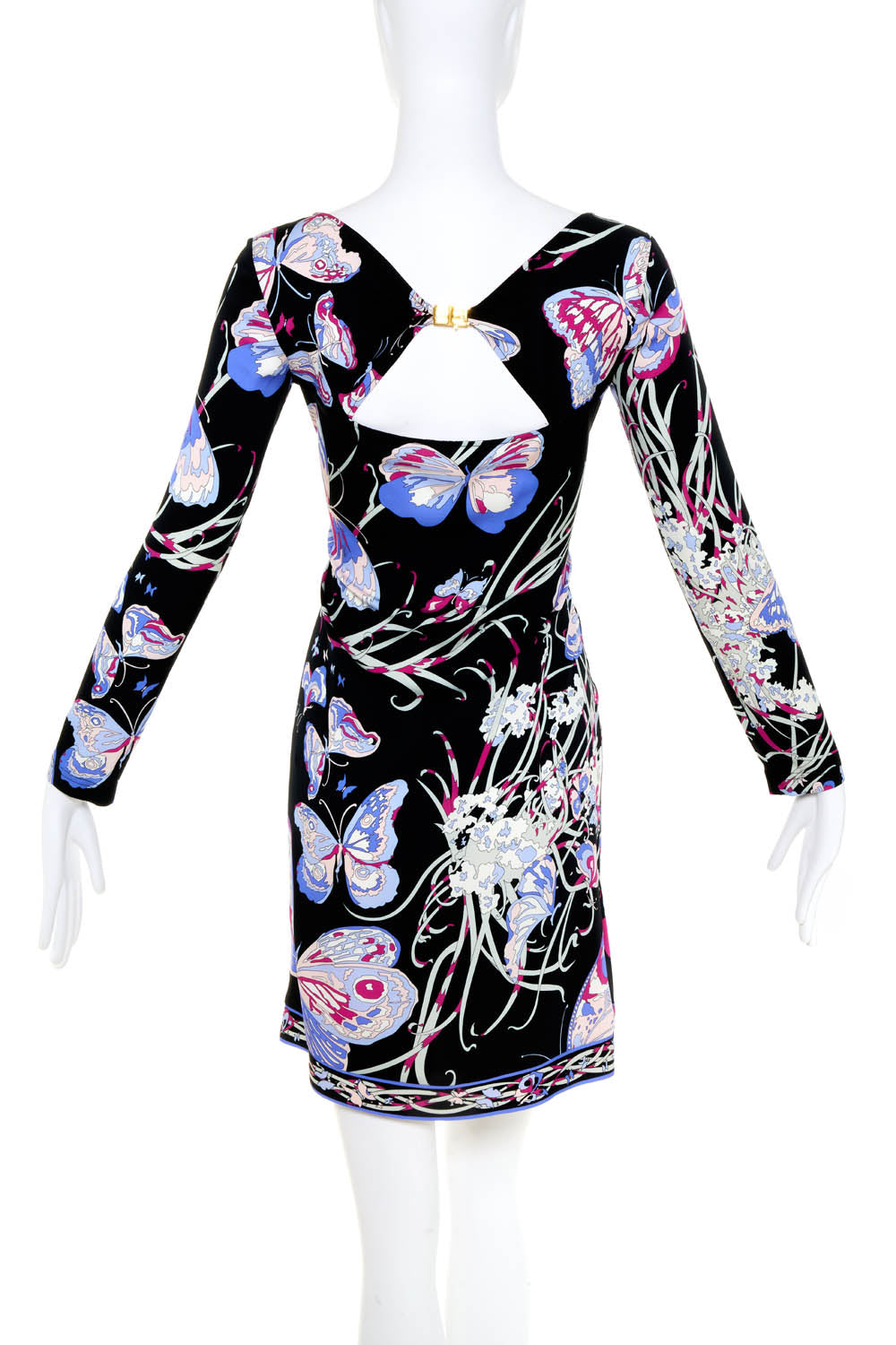 Emilio Pucci Black Butterfly Print Jersey Dress Size Small - Foxy Couture Carmel Emilio Pucci Black Butterfly Print Jersey Dress Size Small - Foxy Couture Carmel