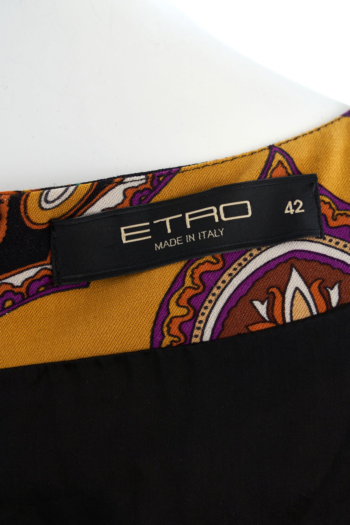 Etro Paisley Brown Gold Print Dress Size 42/6