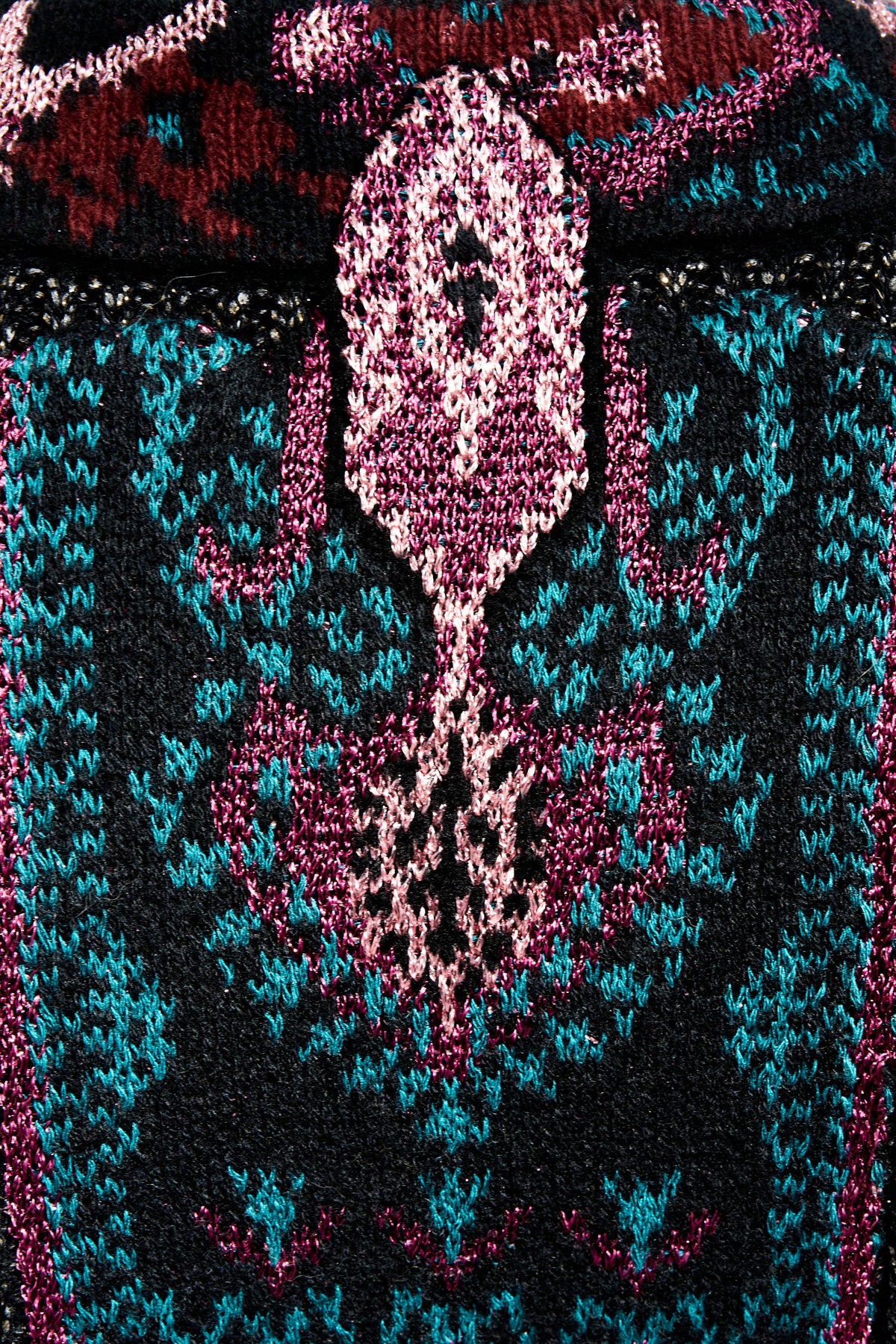 Etro Black Pink and Teal open Waist Crochet Maxi Dress Size 42/6