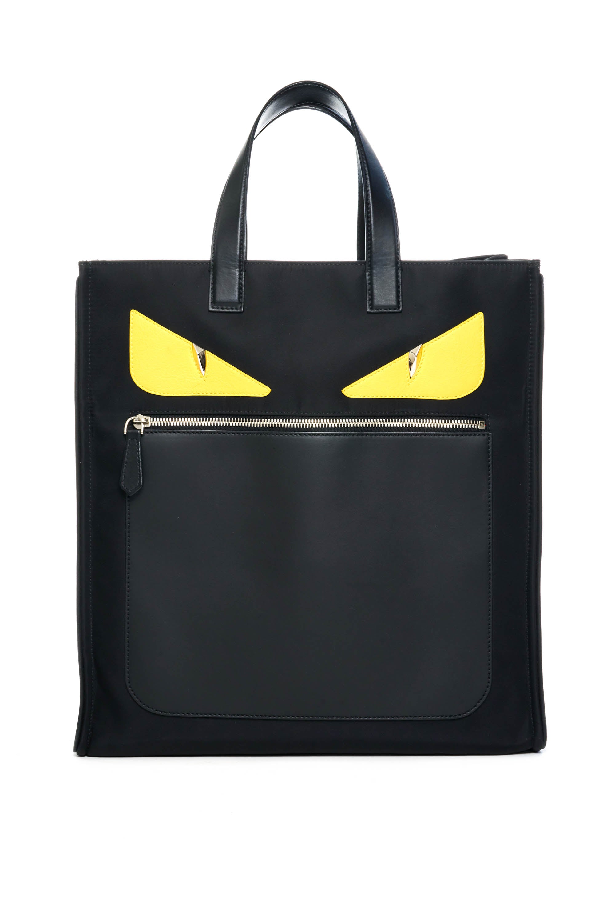 Fendi Black Nylon Monster Tote Bag