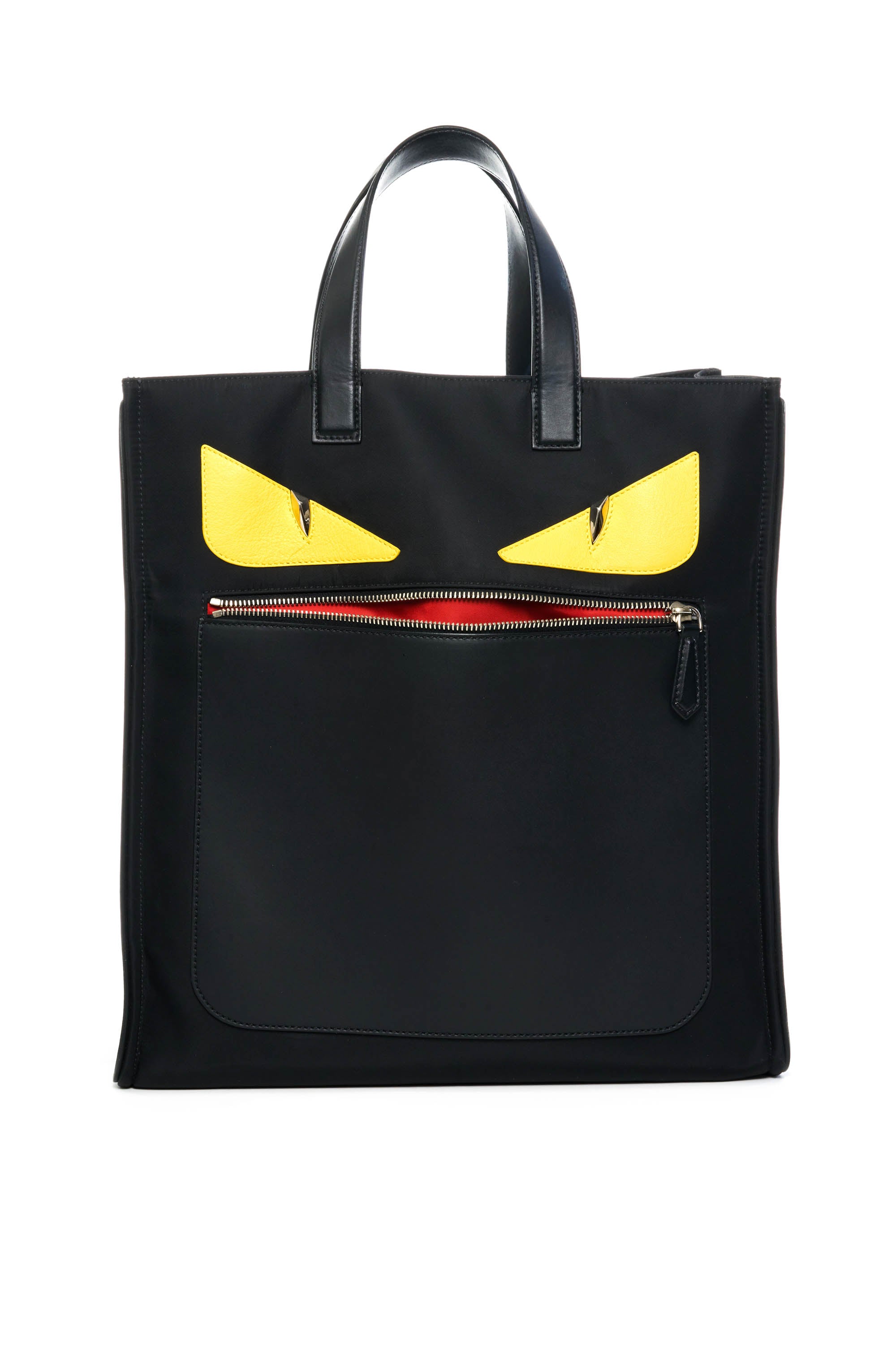 Fendi Black Nylon Monster Tote Bag