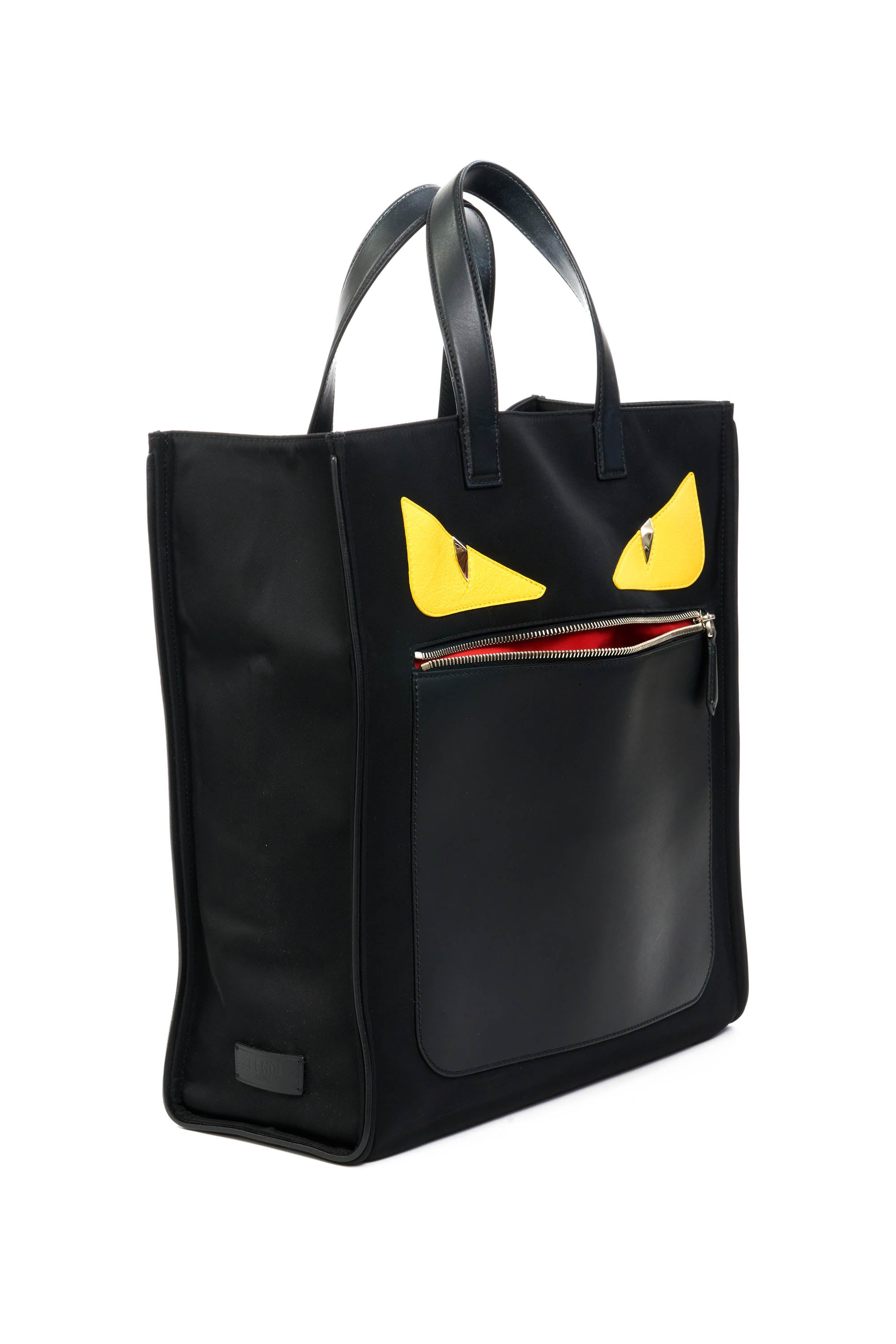 Fendi Black Nylon Monster Tote Bag