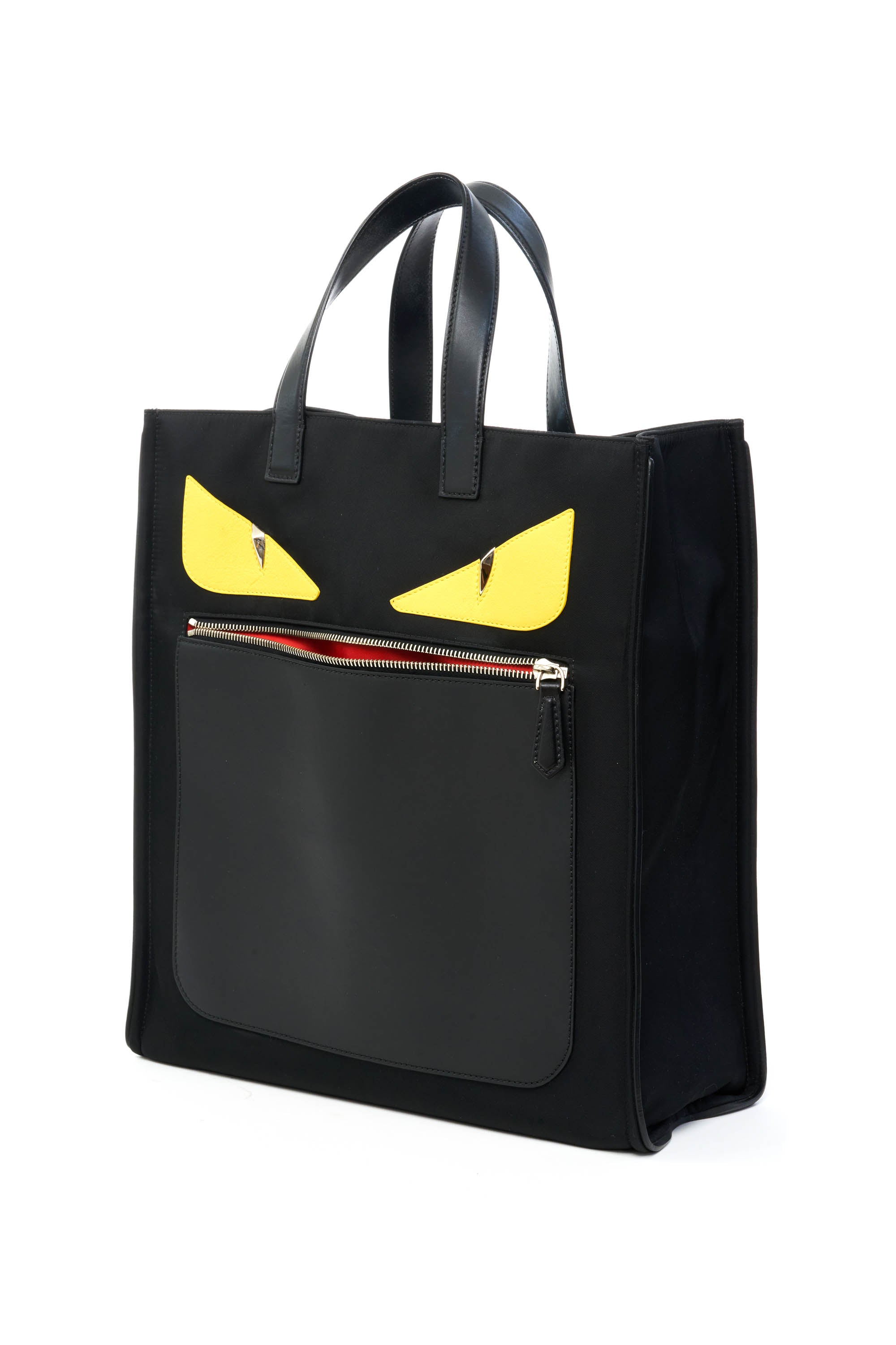 Fendi Black Nylon Monster Tote Bag