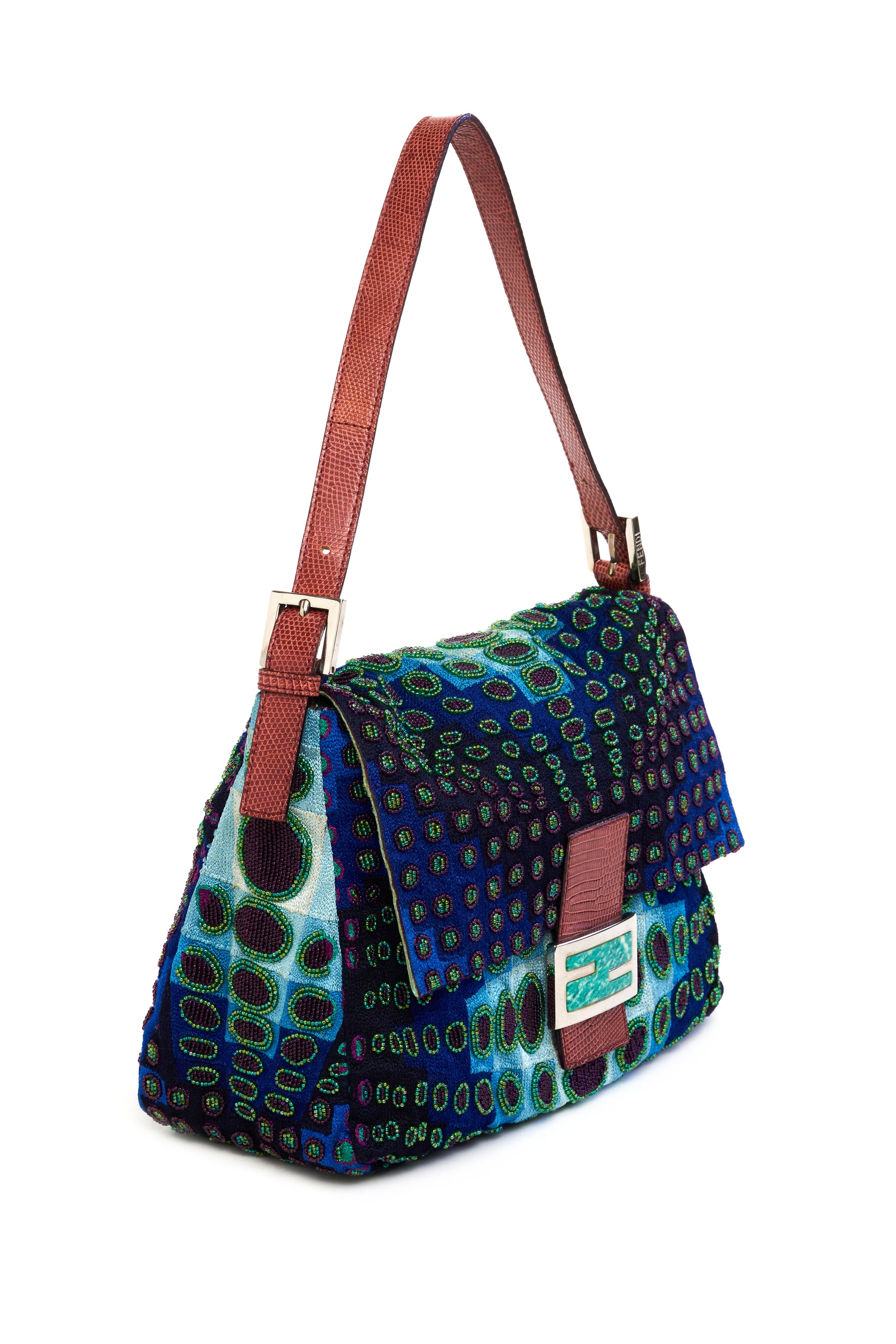 Fendi Cyber Op-Art Beaded Mama Baguette Y2K