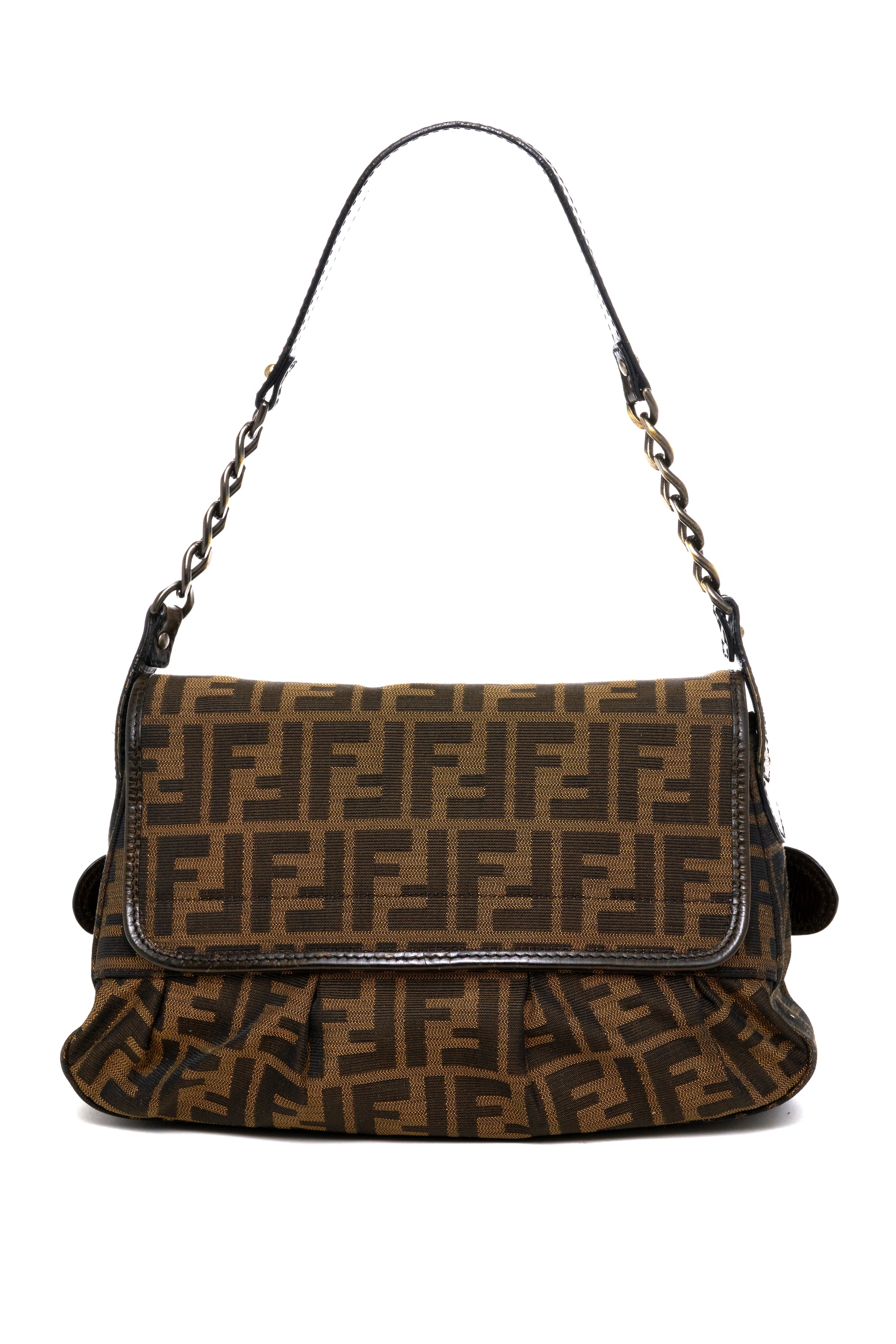 Fendi Zucca Print B Bis Pochette Purse 2007 Sz-M