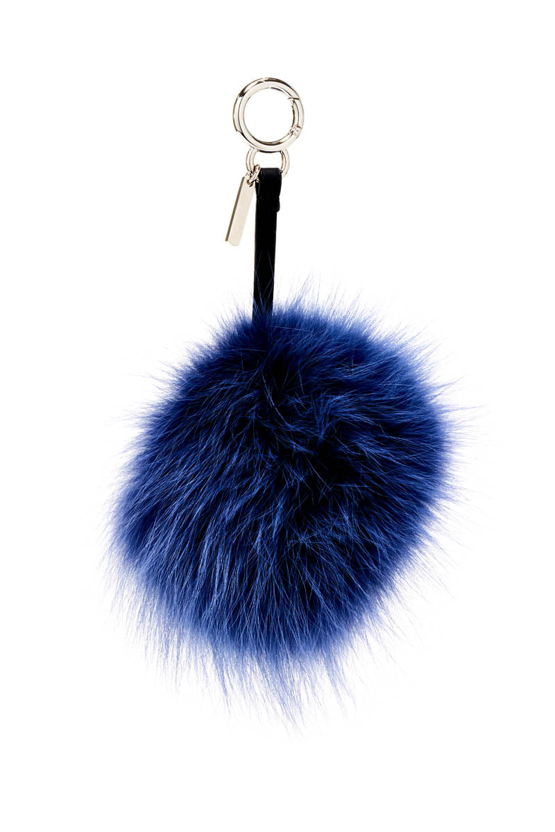 Fendi Blue And Black Fur Monster Purse Charm