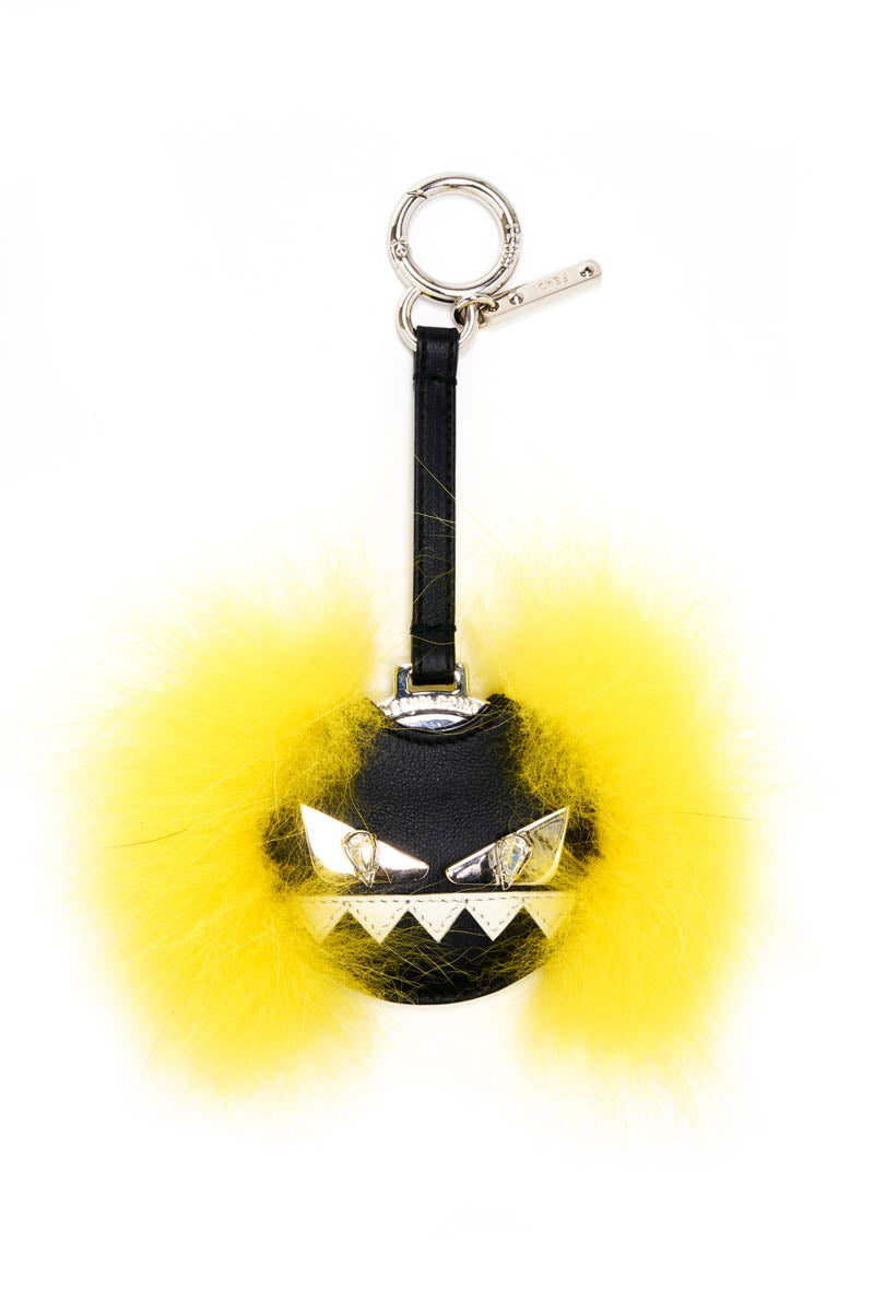 Fendi Fur Purse Charm Black and Yellow Monster Charm 2010&#39;s