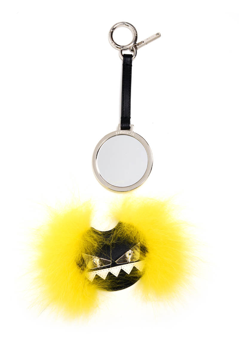 Fendi Fur Purse Charm Black and Yellow Monster Charm 2010&#39;s
