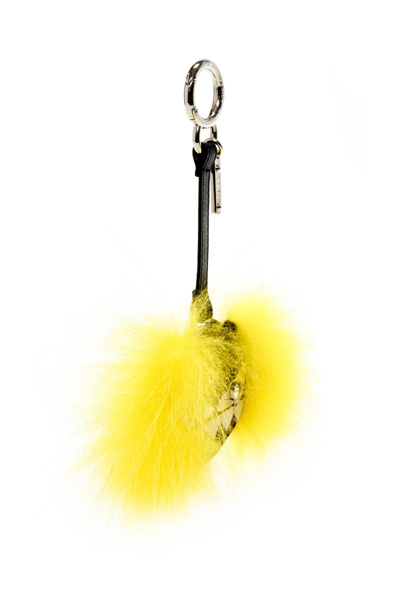 Fendi Fur Purse Charm Black and Yellow Monster Charm 2010&#39;s