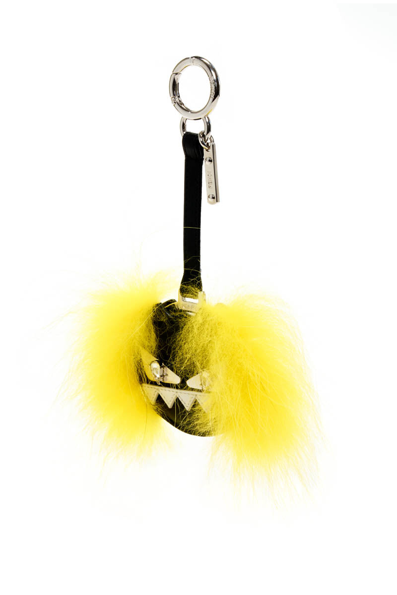 Fendi Fur Purse Charm Black and Yellow Monster Charm 2010&#39;s