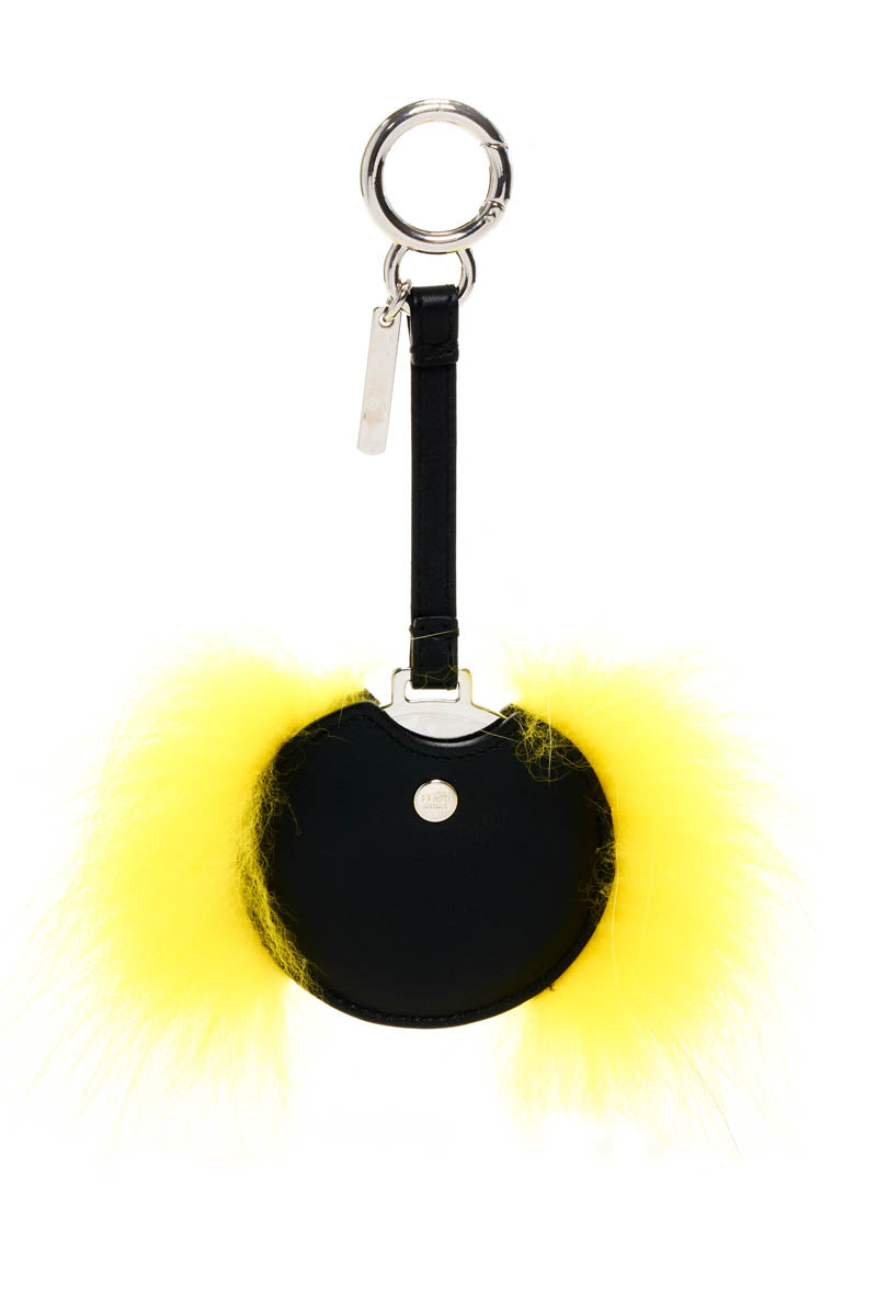 Fendi Fur Purse Charm Black and Yellow Monster Charm 2010&#39;s