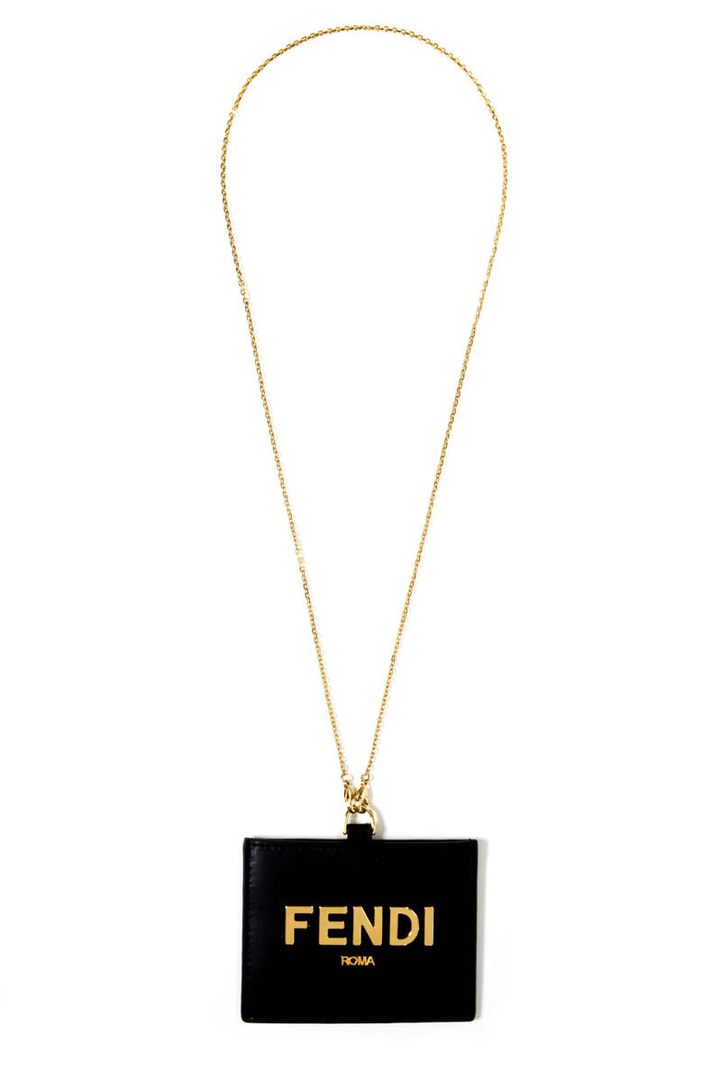 Fendi Black Sunshine Necklace Card Holder