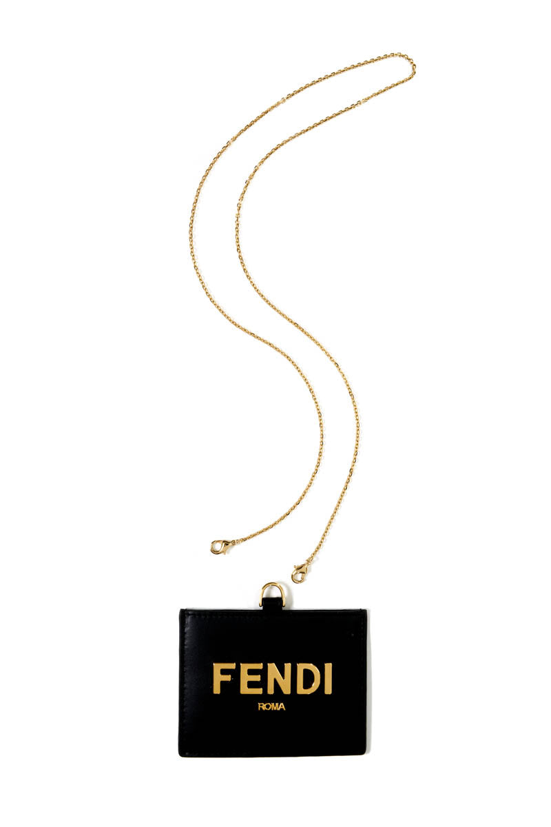 Fendi Black Sunshine Necklace Card Holder