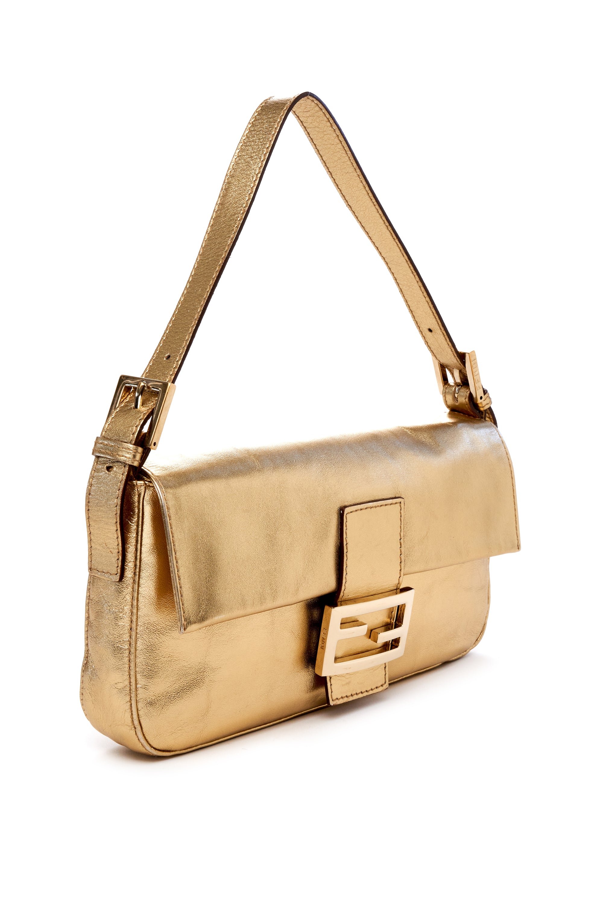 Fendi Gold Baguette Pochette Y2K