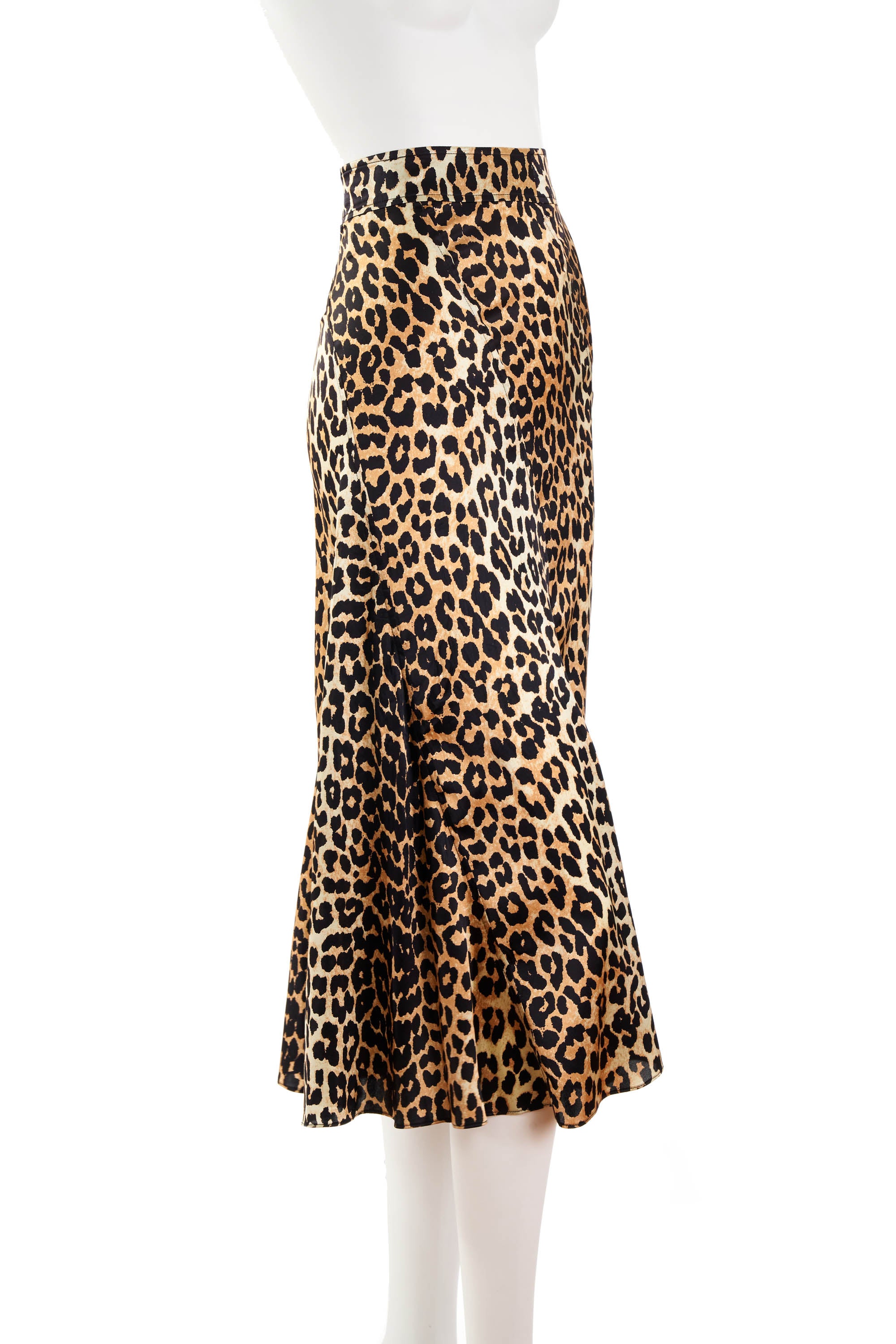 Ganni Leopard Print Long Skirt Size 38