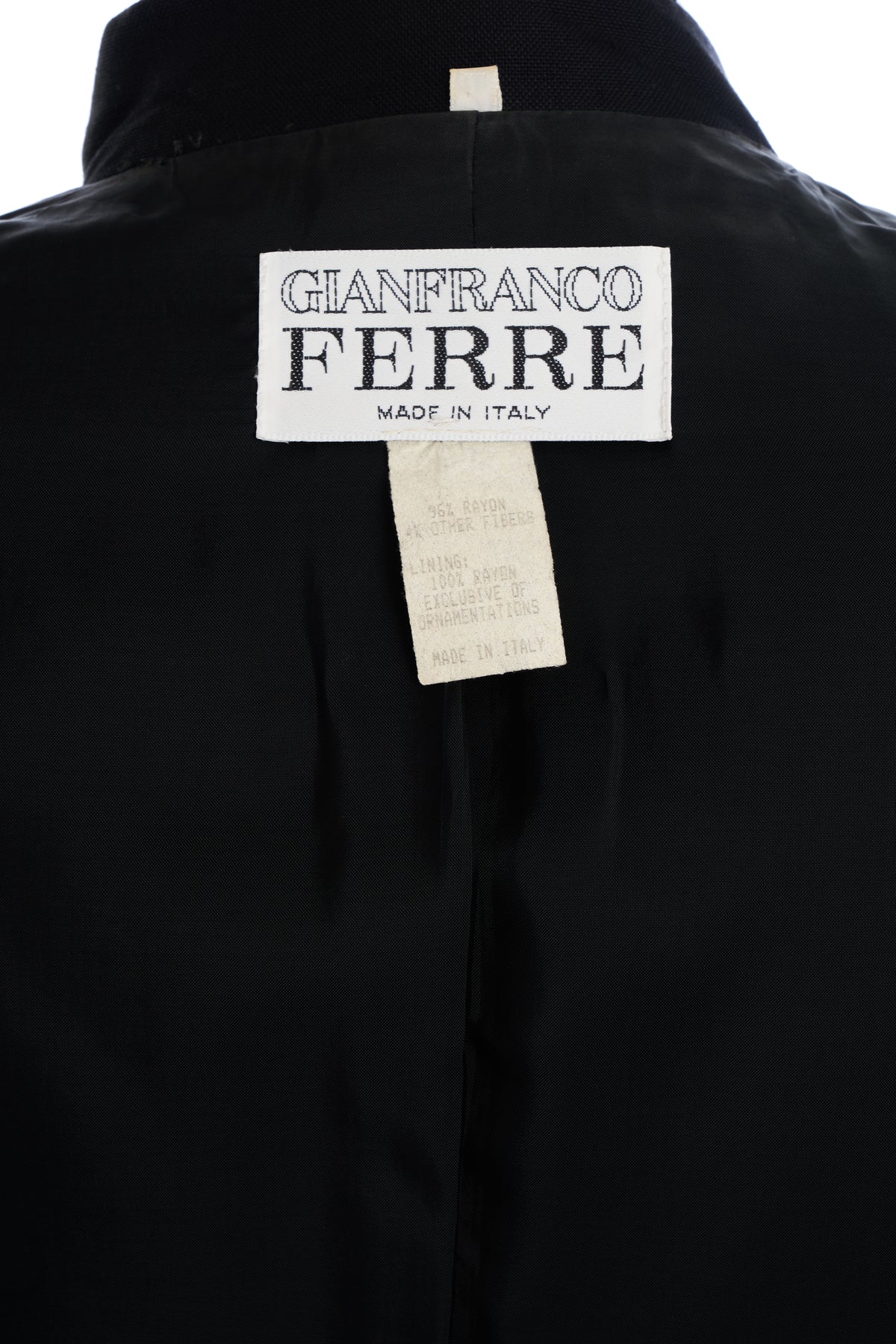Gianfranco Ferre Black Jacket Gold Embroidery and Nautical Buttons Size 38