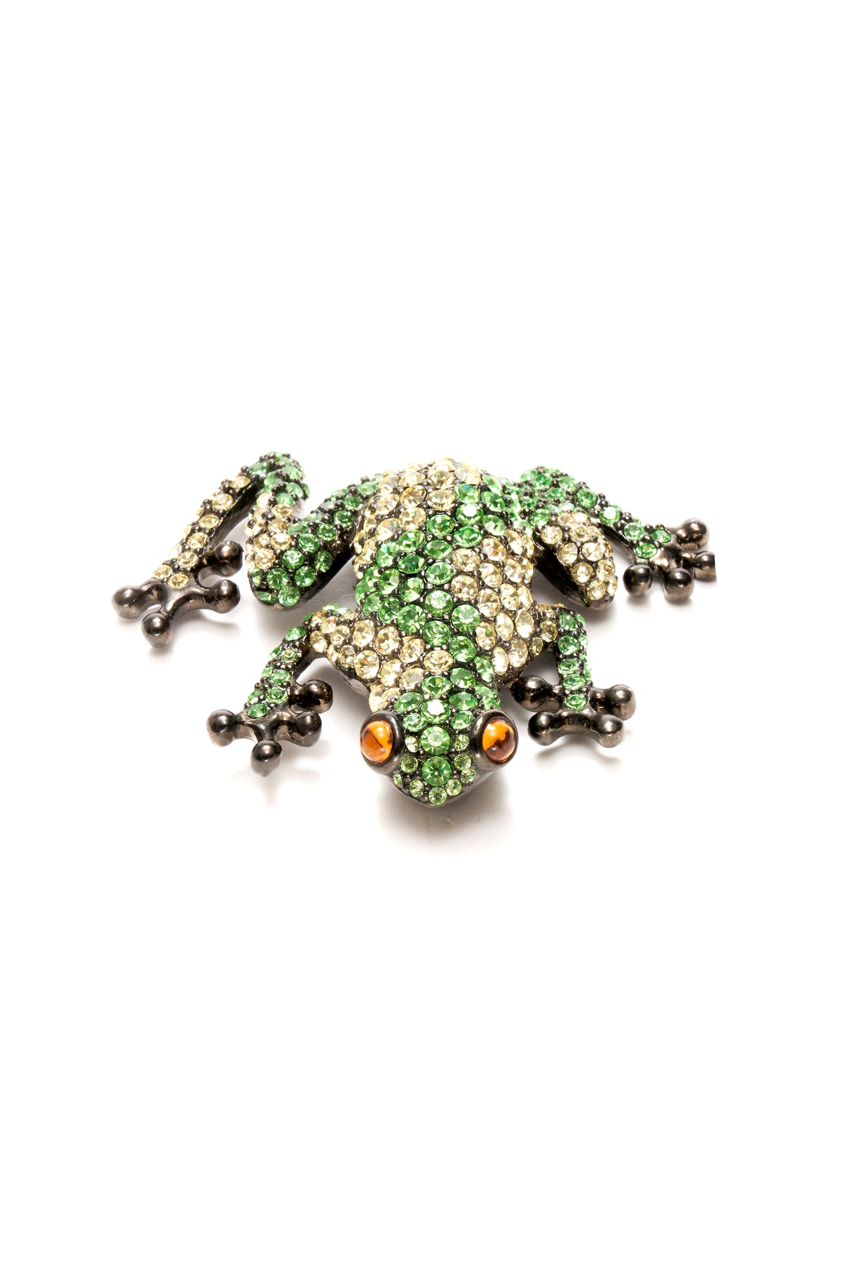 Givenchy Crystal and Metal Frog Brooch