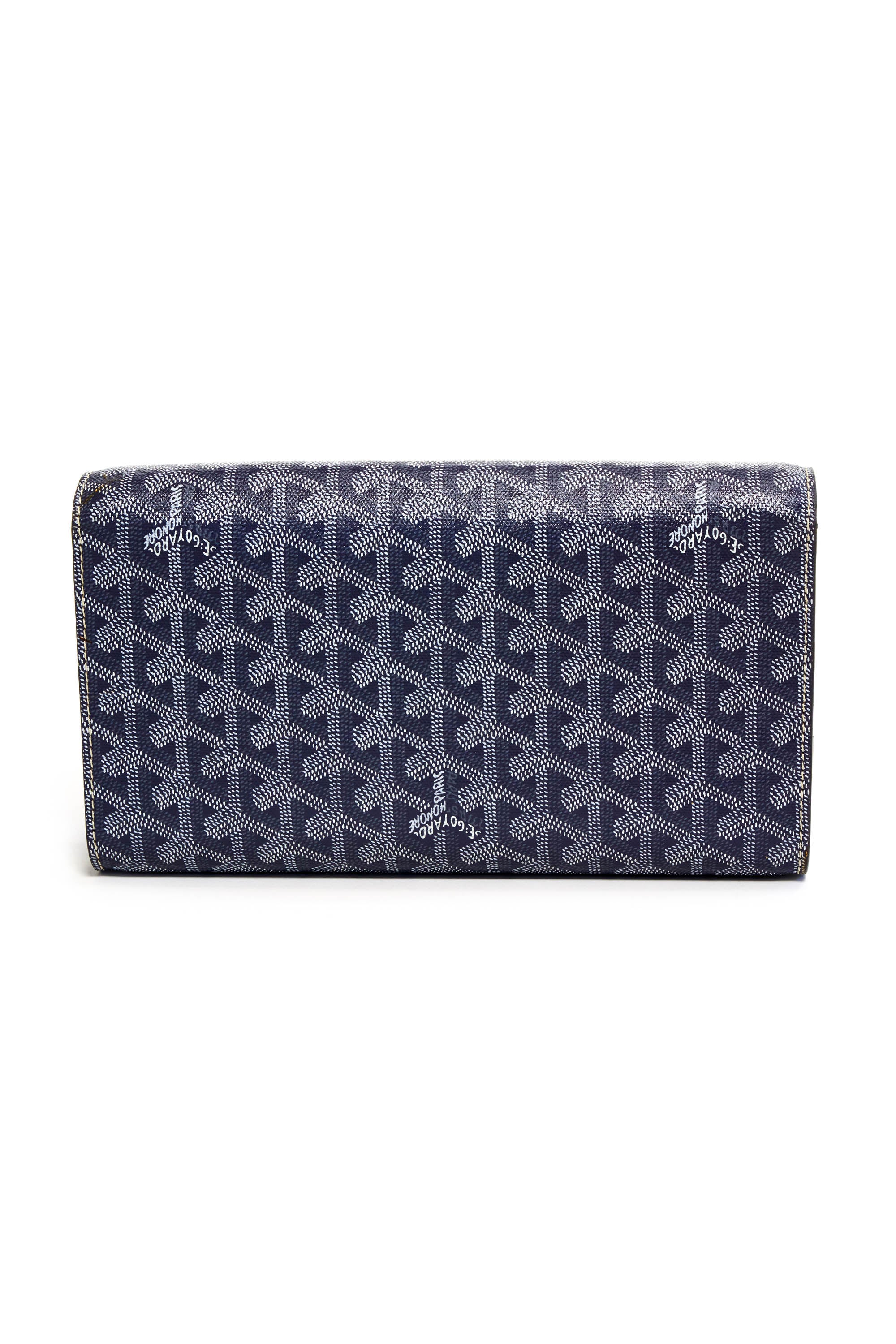 Goyard Grey Goyardine Monte Carlo Bois Strap Purse