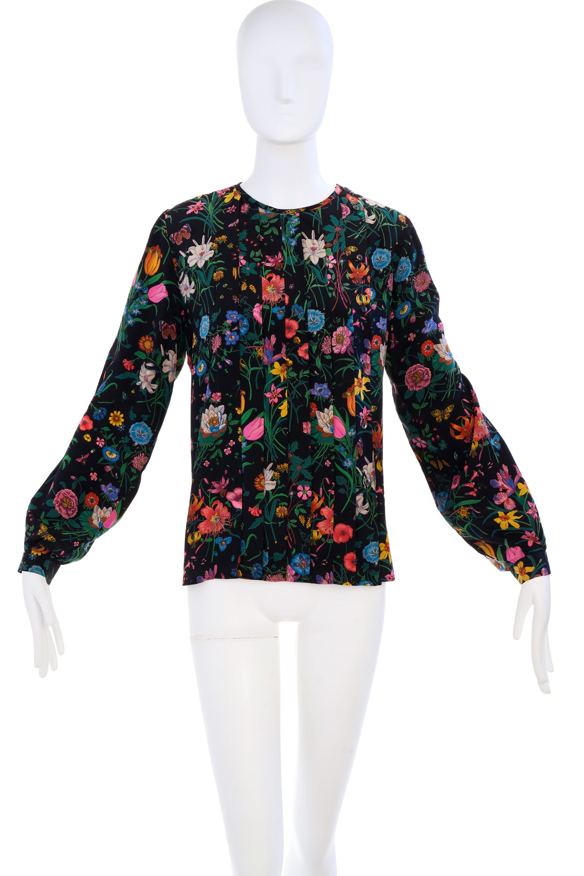 Gucci Archive Floral Pleated Blouse