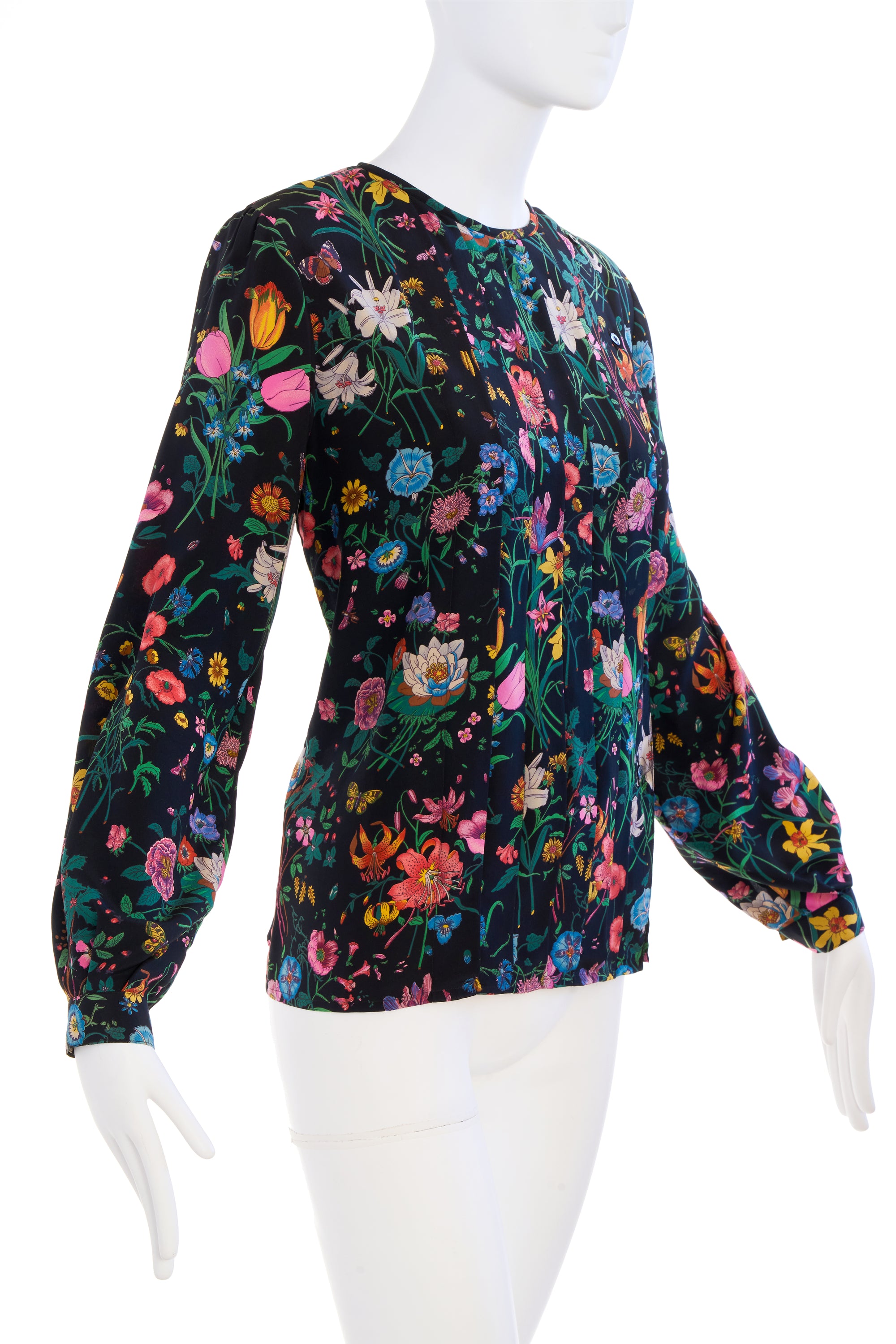 Gucci Archive Floral Pleated Blouse