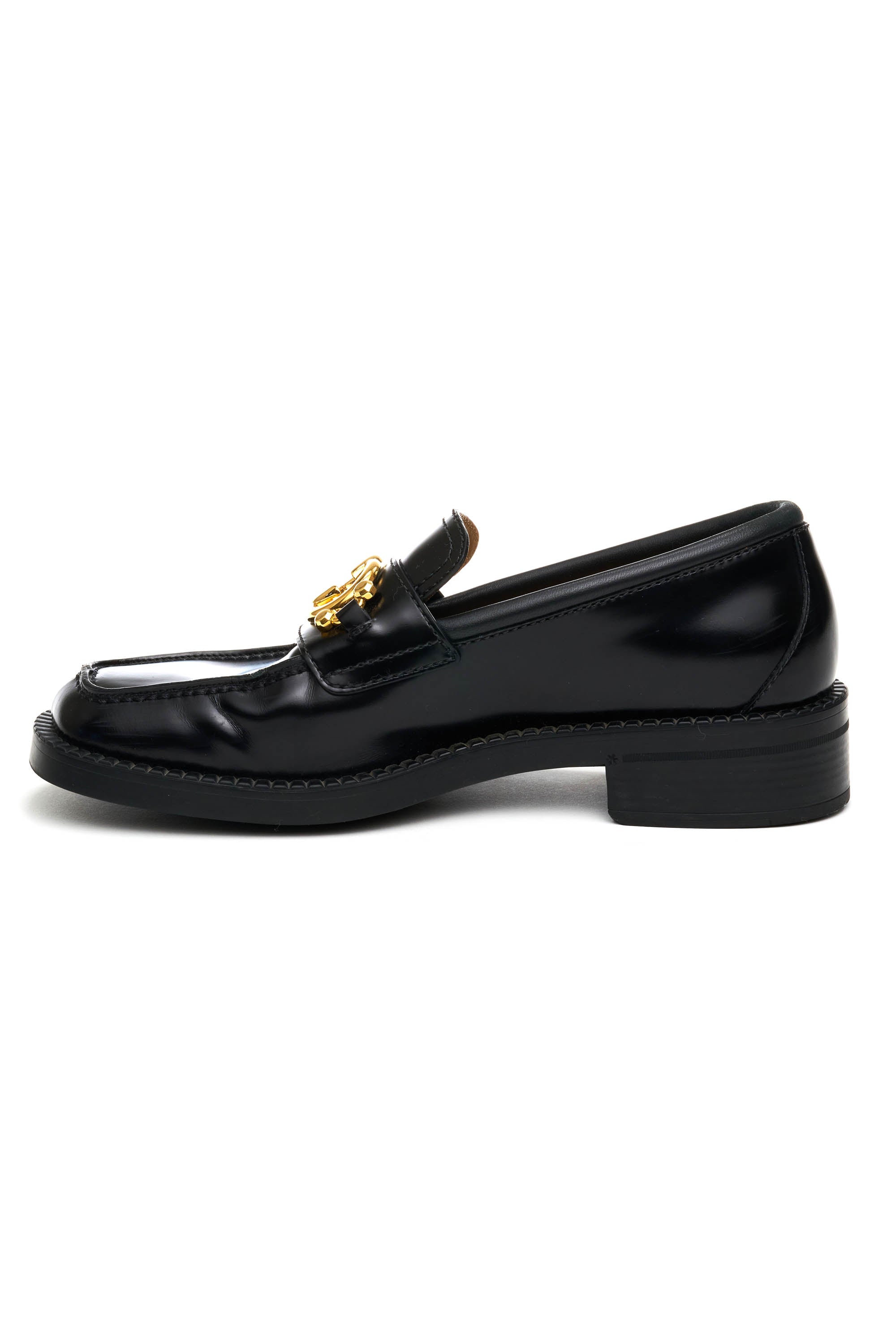 Gucci Black Square Toe Loafer With GG Hardware Size 39.5