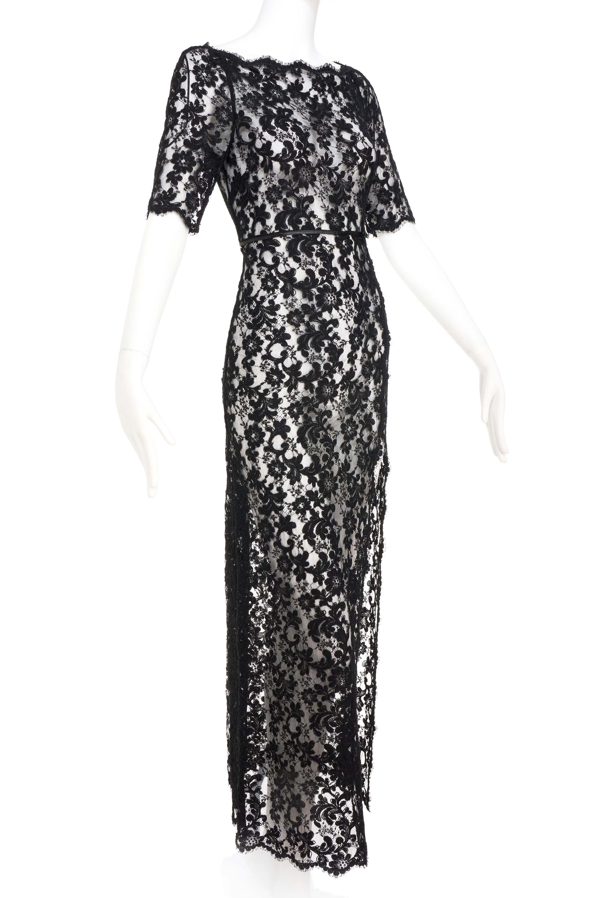 Gucci Black Lace Maxi Dress Size 40/4