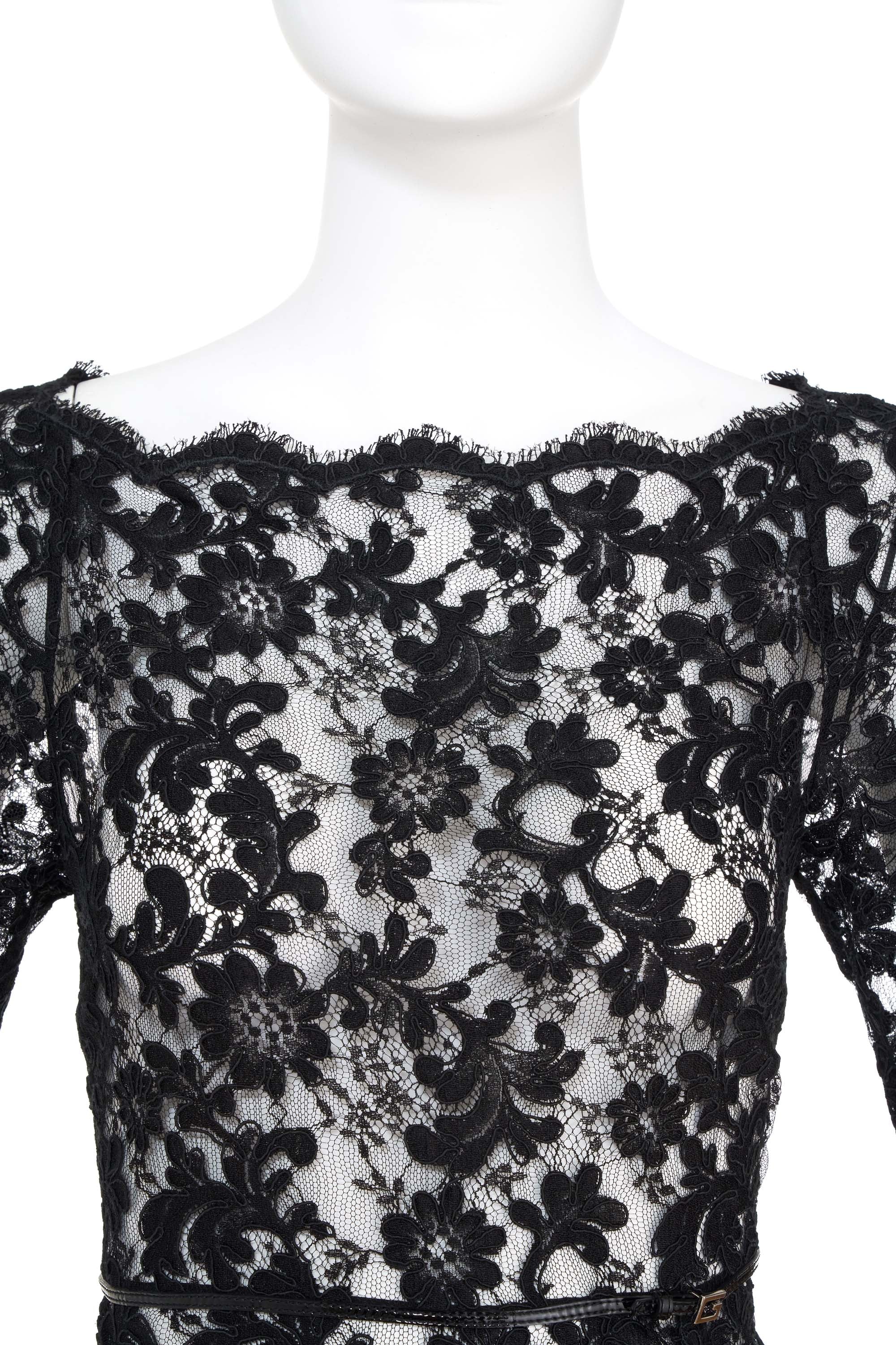 Gucci Black Lace Maxi Dress Size 40/4