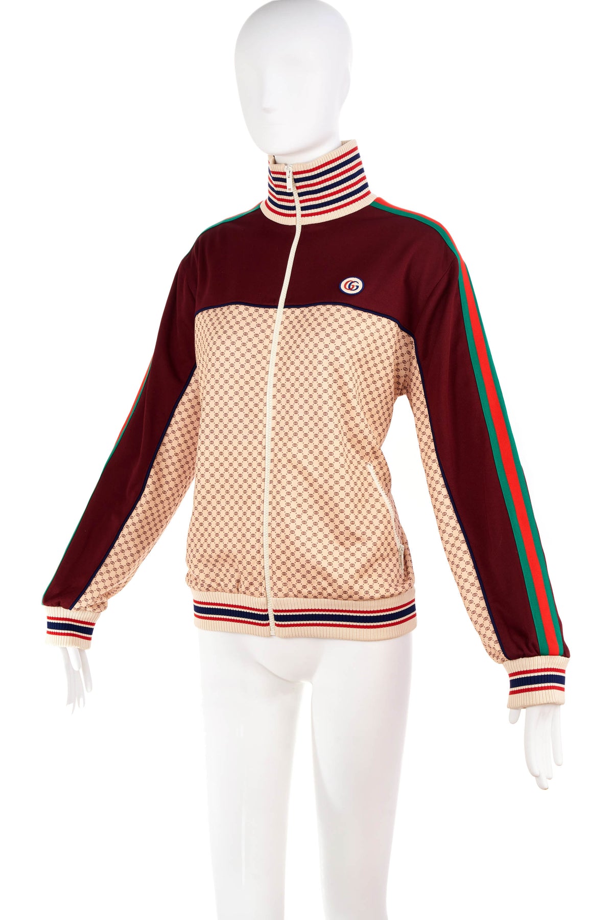 Gucci Track Suit Jacket With Red and Green Stripe Sleeve Size M