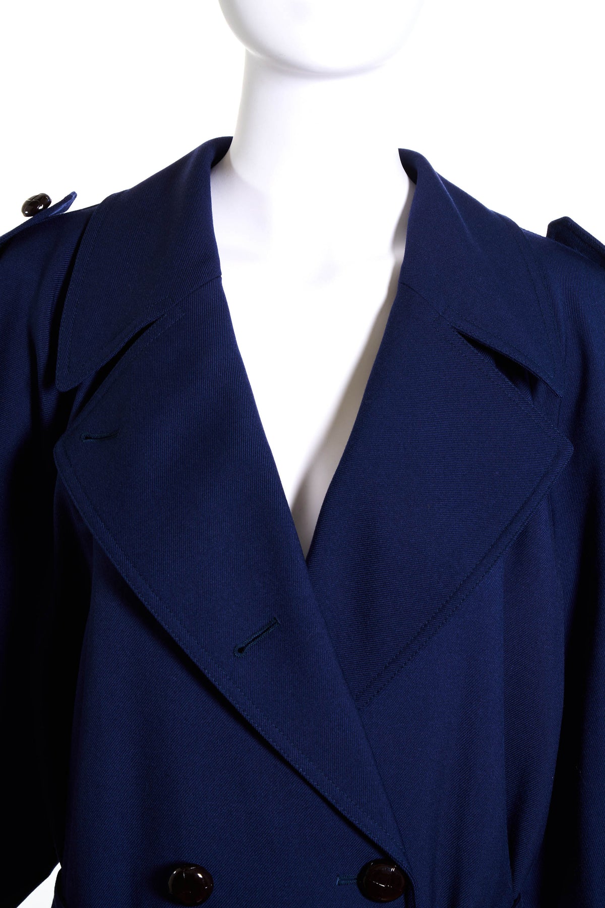 Gucci Navy Blue Midi Length Belted Trench Coat Size 40