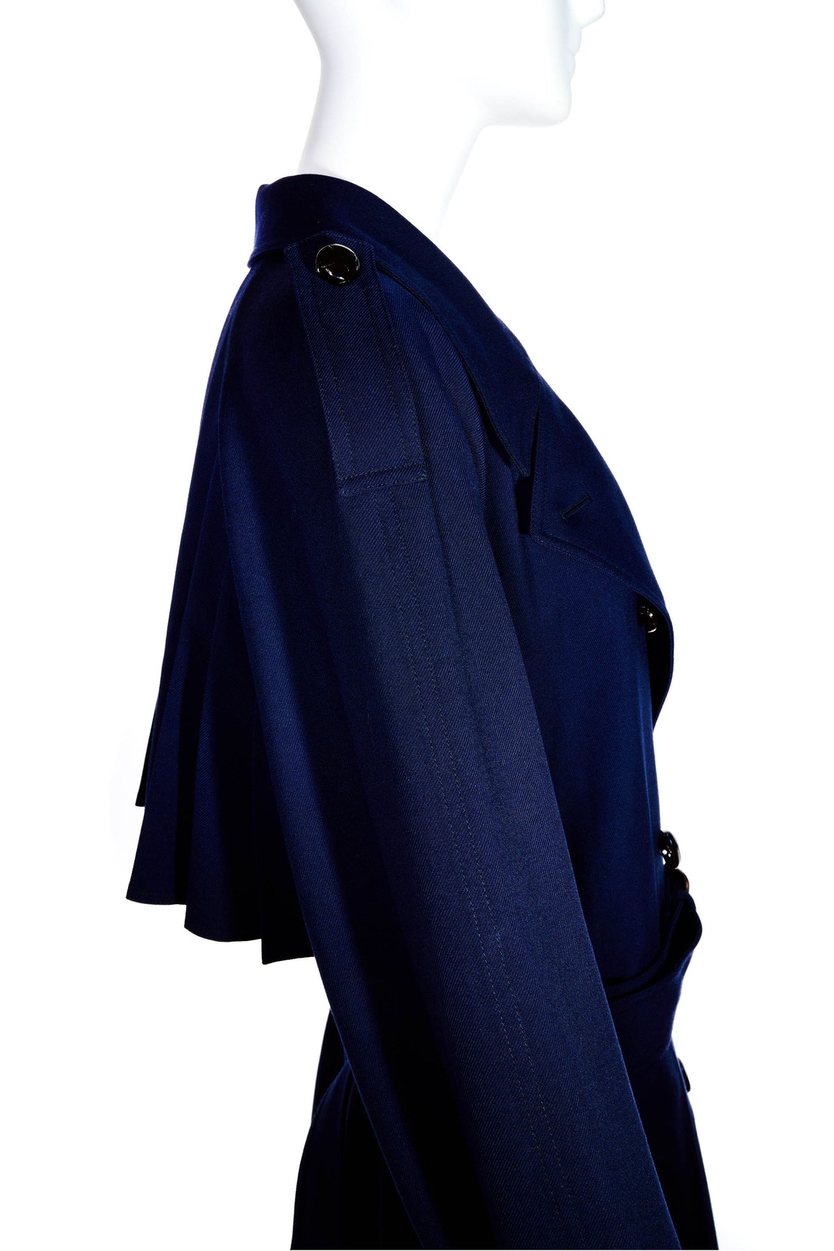 Gucci Navy Blue Midi Length Belted Trench Coat Size 40