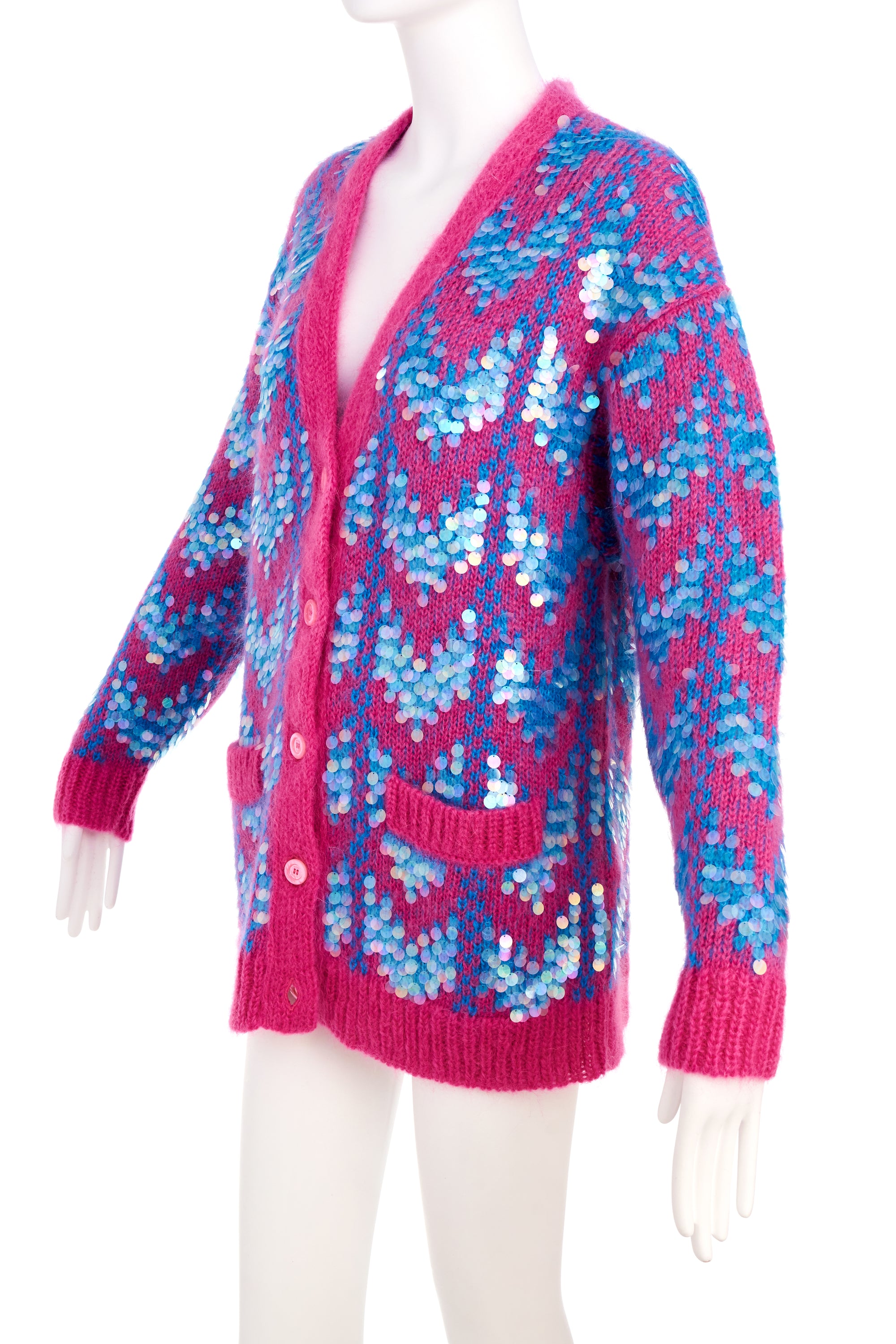 Gucci Sequin Pink and Aqua Sweater NWT