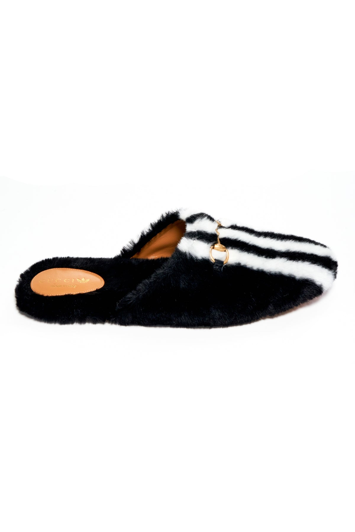 Gucci x Adidas Faux Fur Mule Slides Size 40.5