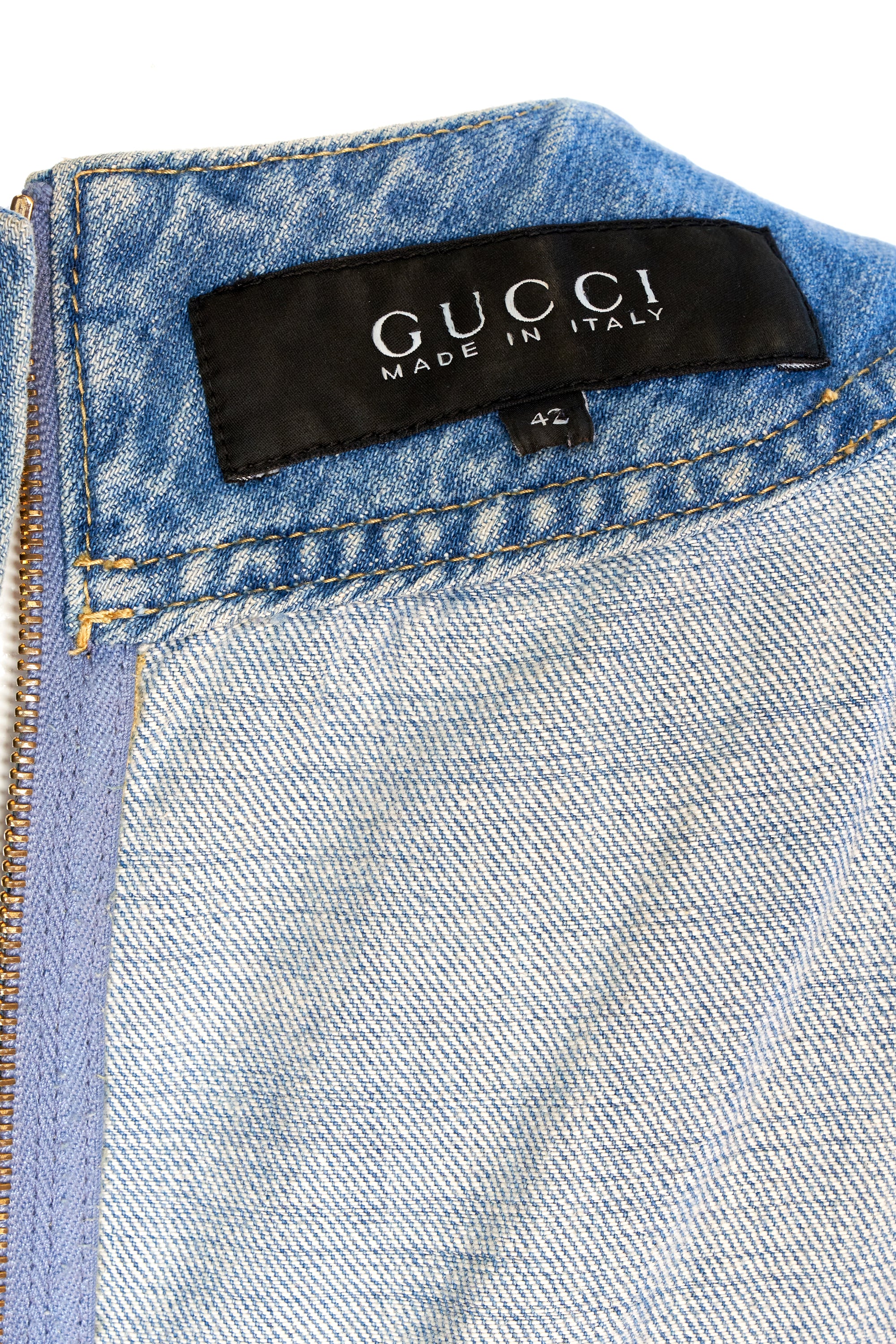 Gucci Denim Lace Front Jean Dress Size 42/6