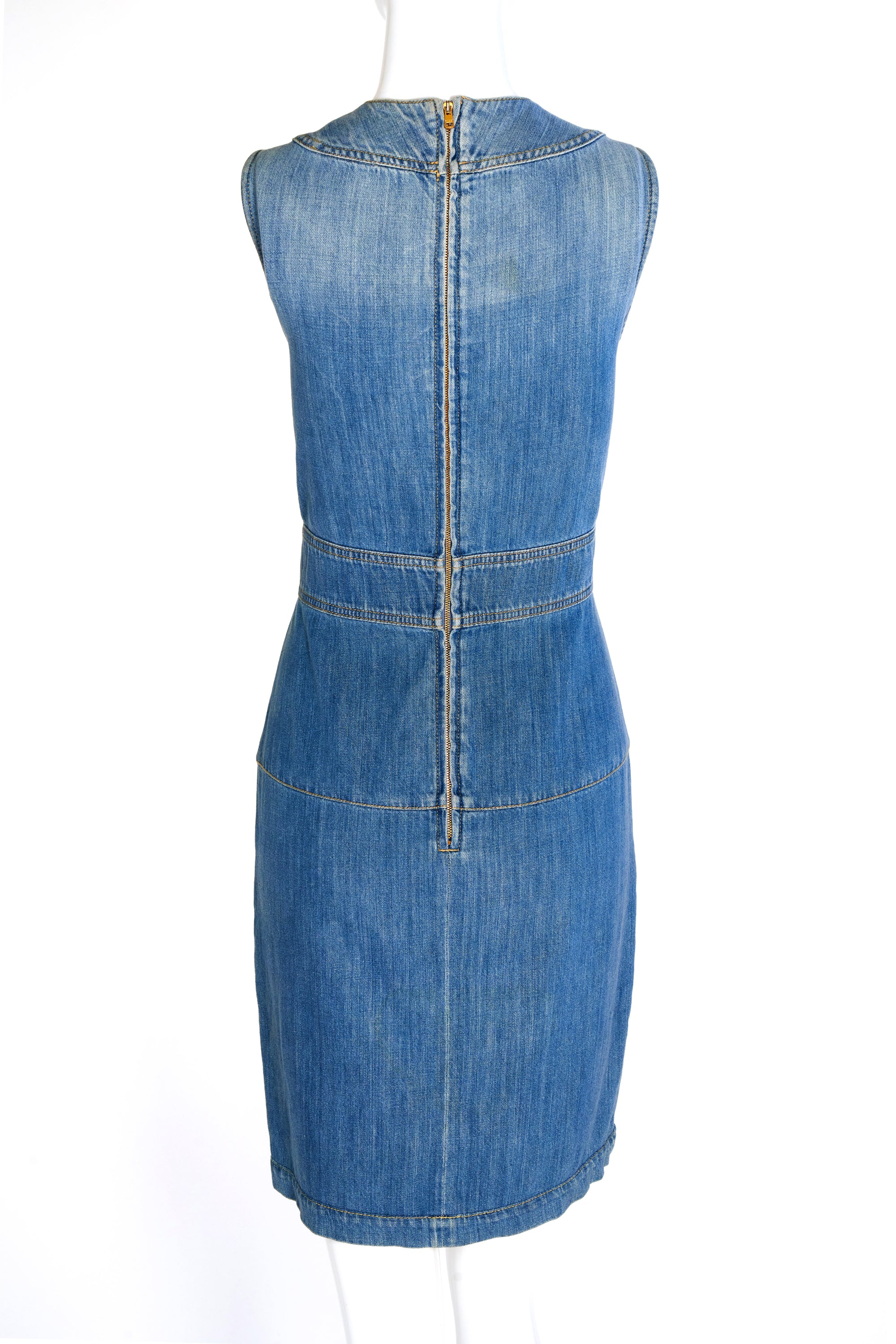 Gucci Denim Lace Front Jean Dress Size 42/6