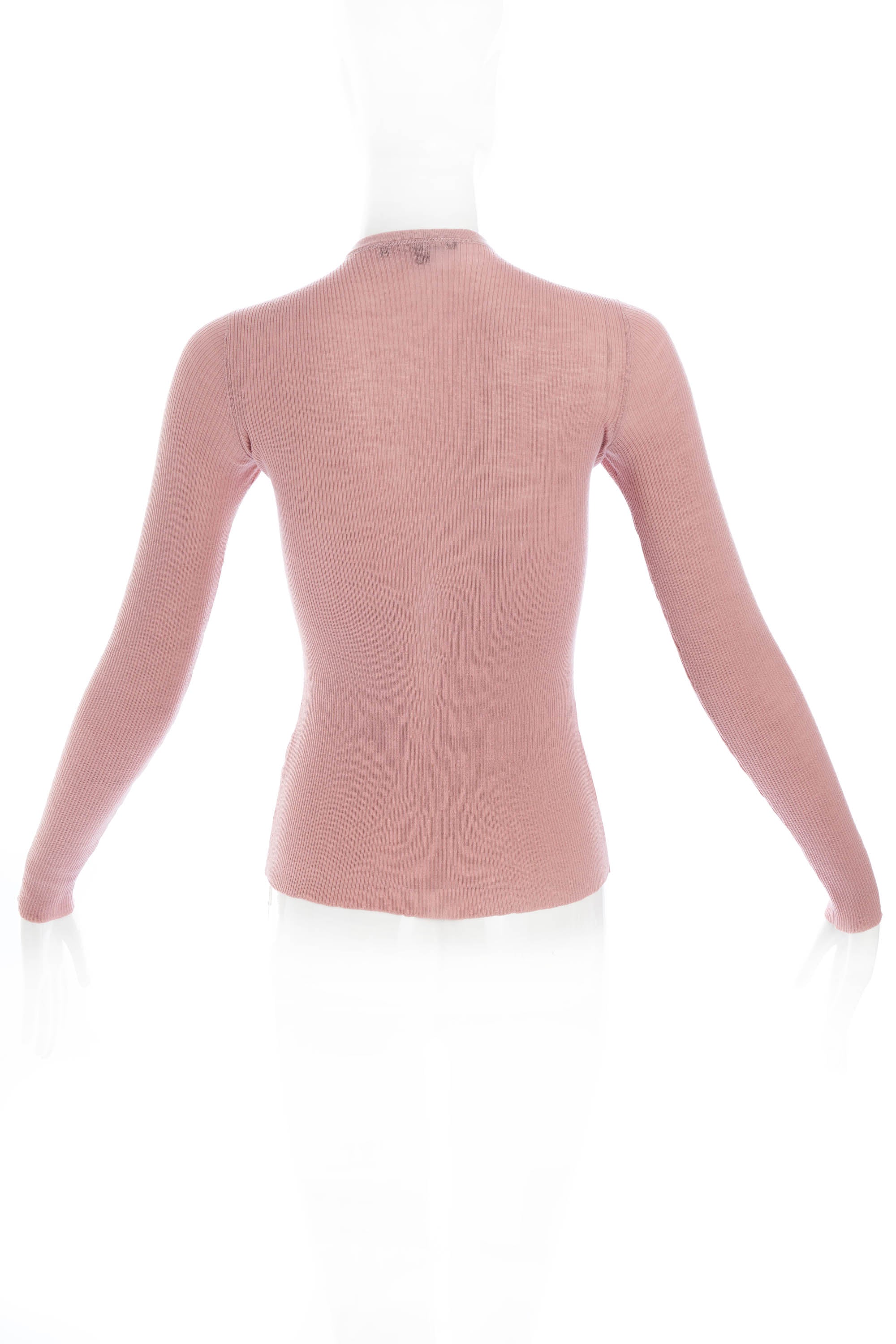 Gucci Dusty Rose Knit Long Sleeve Top Size M