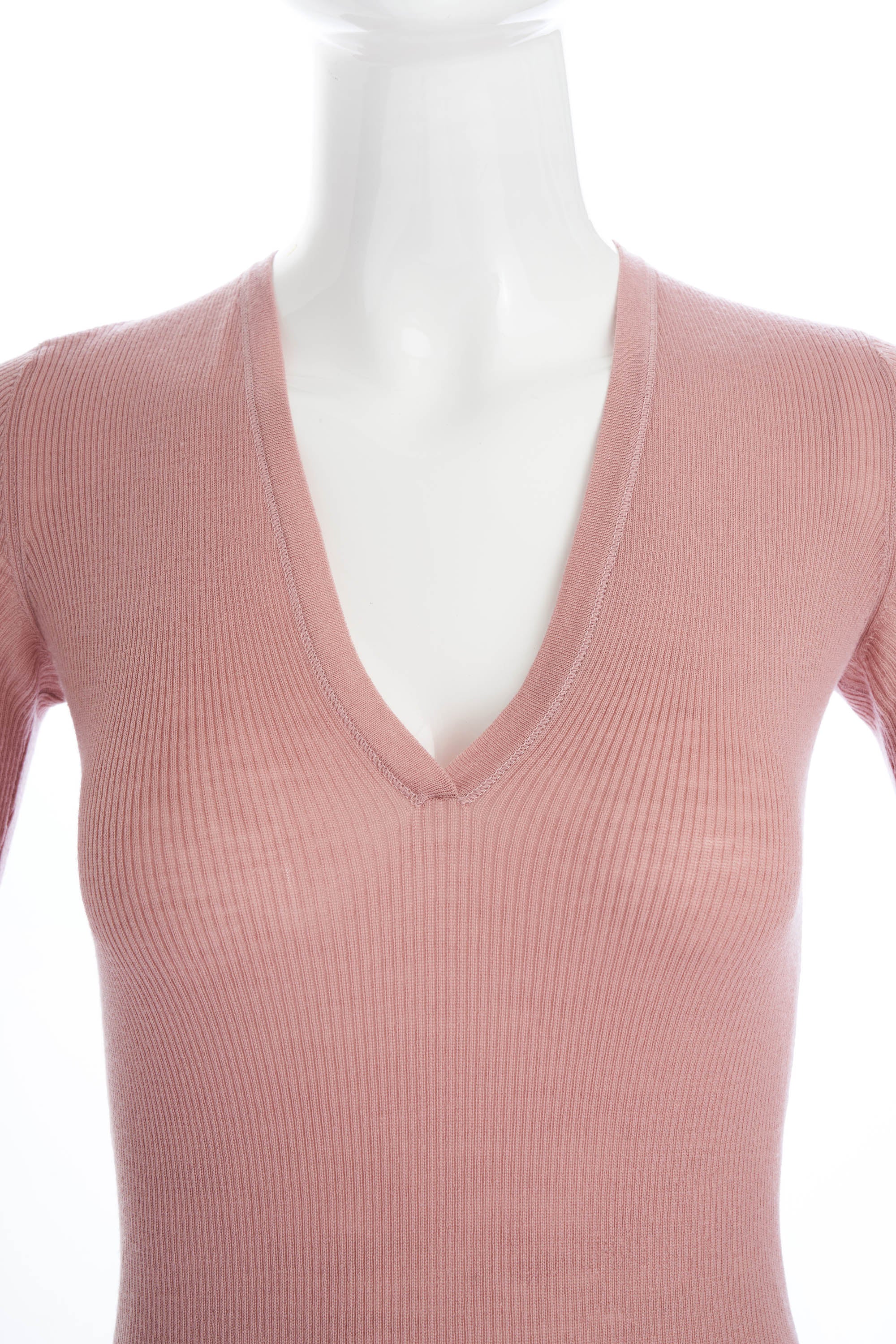 Gucci Dusty Rose Knit Long Sleeve Top Size M