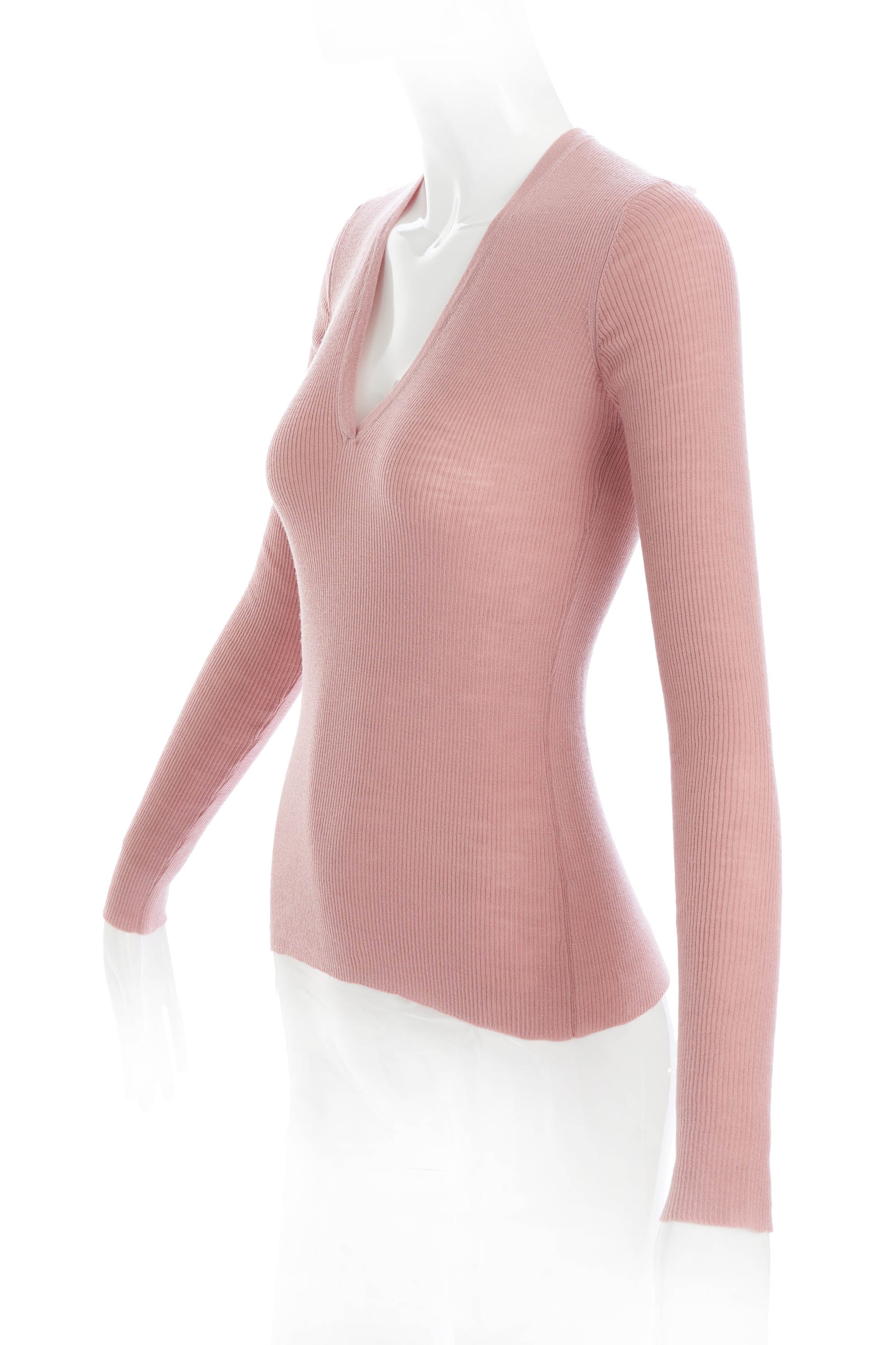 Gucci Dusty Rose Knit Long Sleeve Top Size M