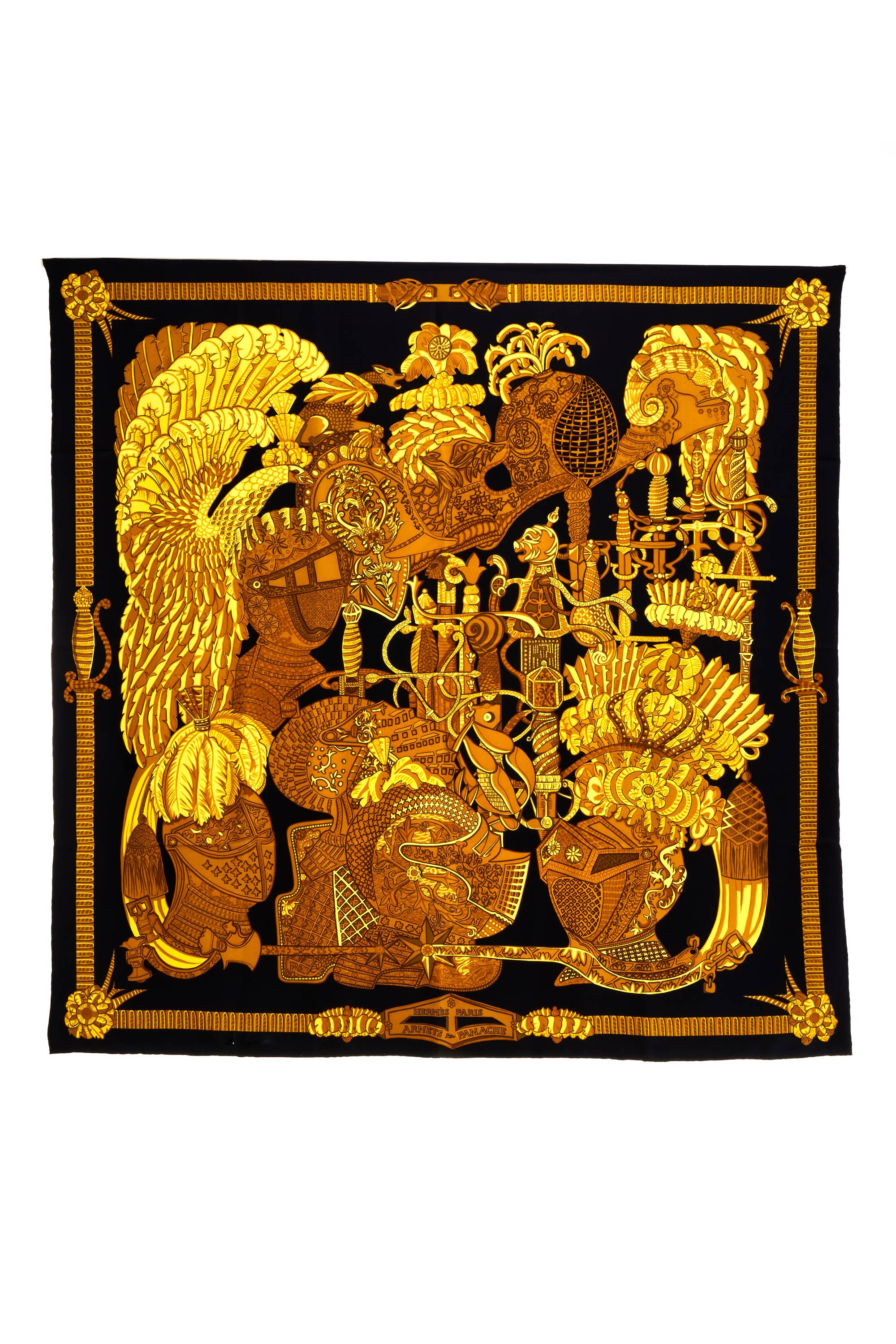 Hermes Silk Scarf 90cm Black 
