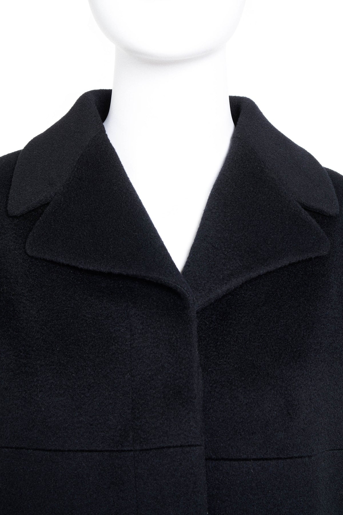 Hermes Black Cashmere Swing Coat Size 36