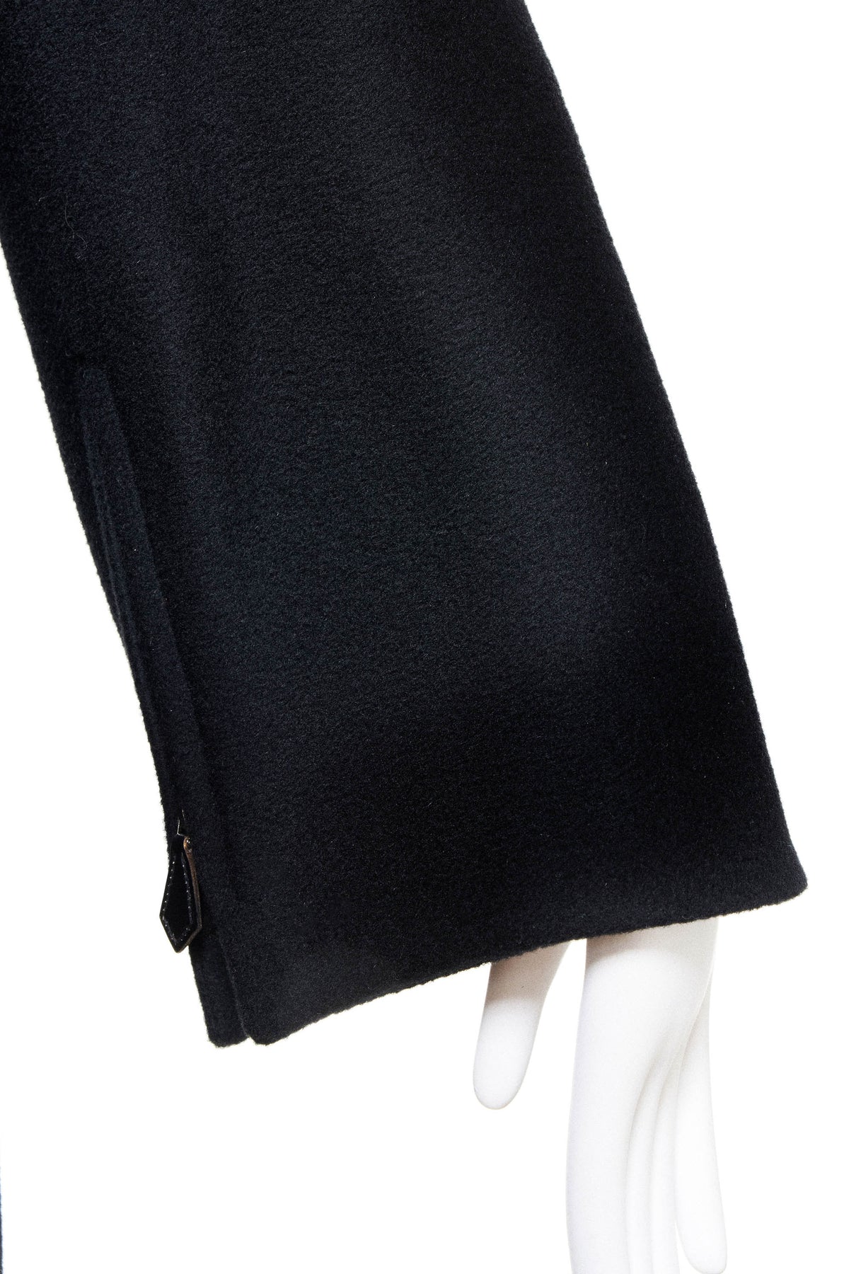 Hermes Black Cashmere Swing Coat Size 36