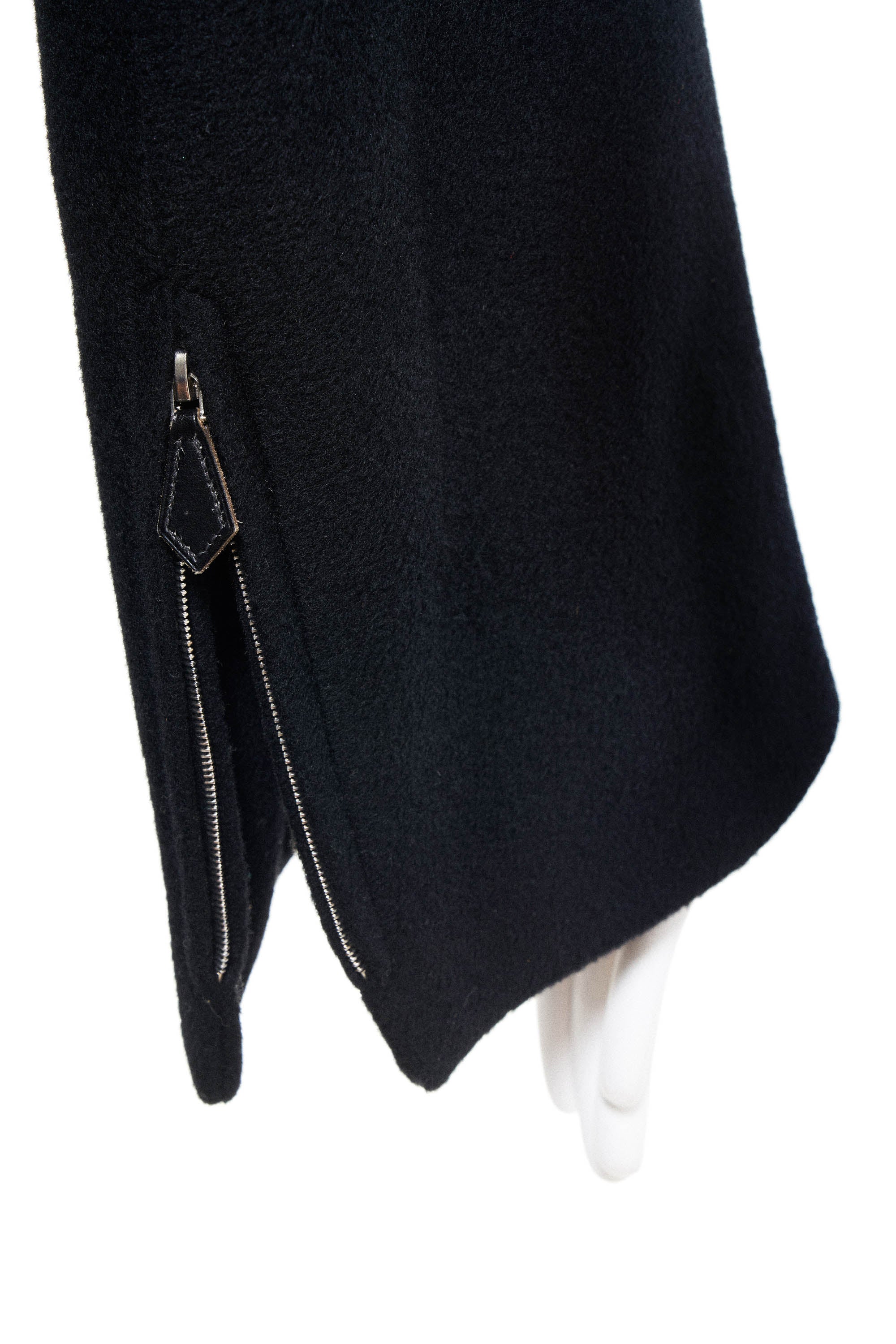 Hermes Black Cashmere Swing Coat Size 36