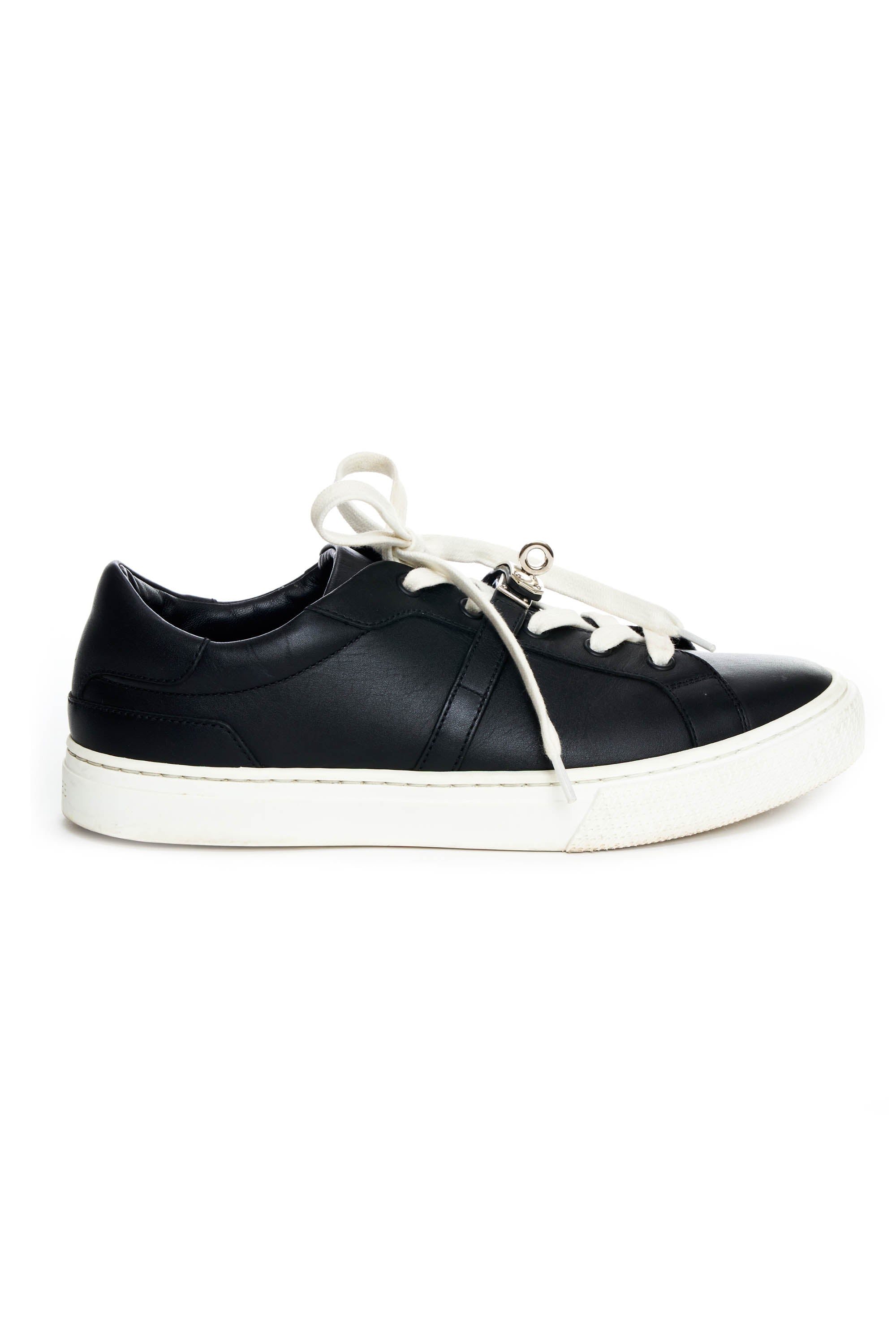 Hermes Black and White Leather Kelly Sneakers Size 38