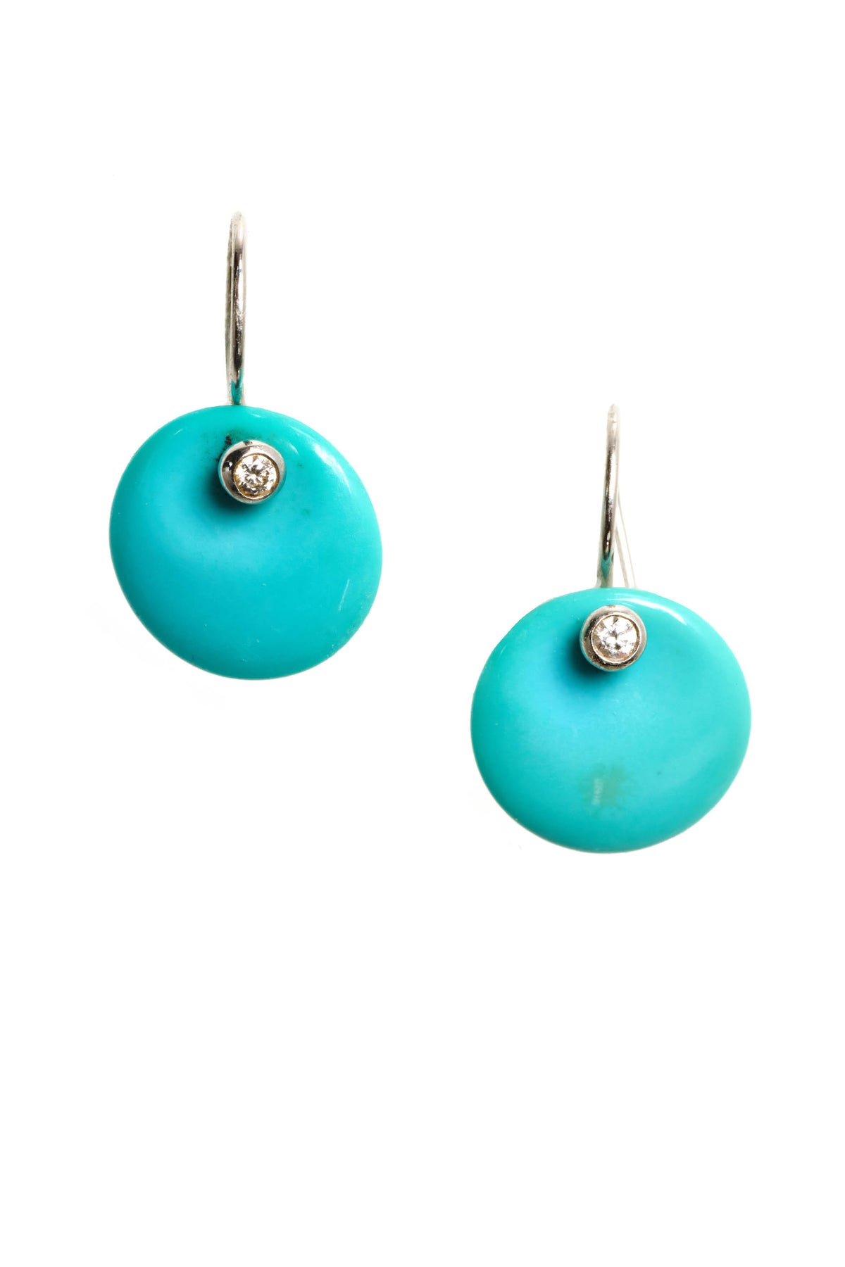 Tiffany &amp; Co. Elsa Peretti Turquoise Platinum Diamond Earrings